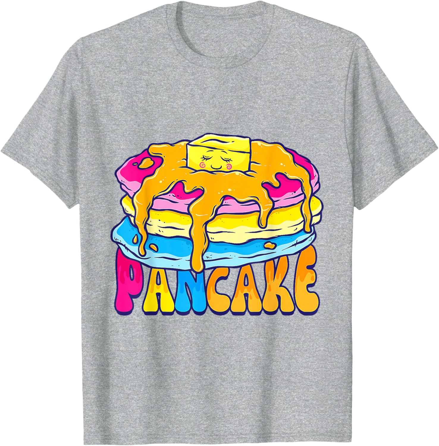 Pancakes Pansexual Pride T-Shirt for LGBTQ+ Omnisexual Love and Fun - 9