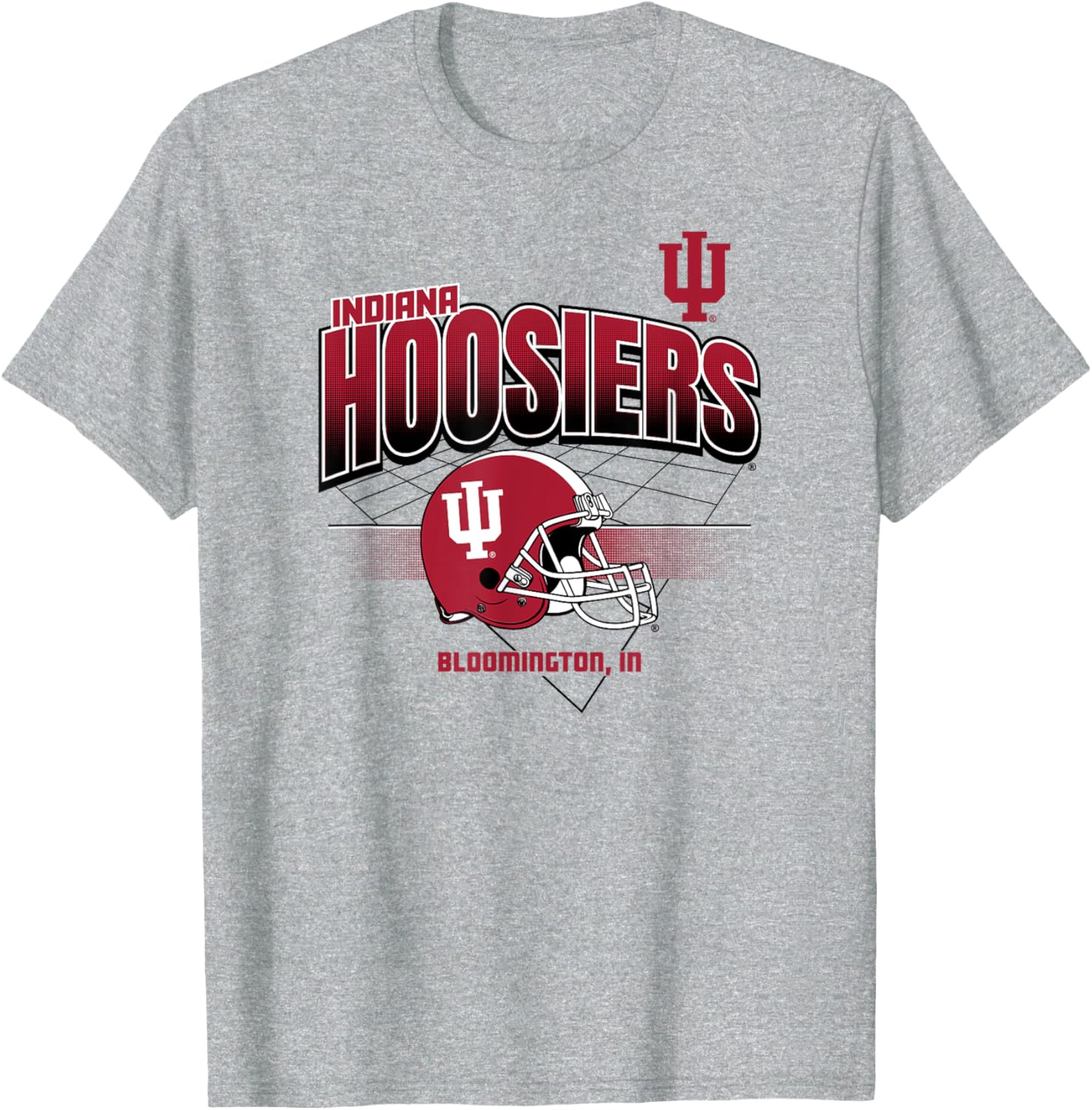 Indiana Hoosiers Football Helmet Grid T-Shirt for Ultimate Fans - 1