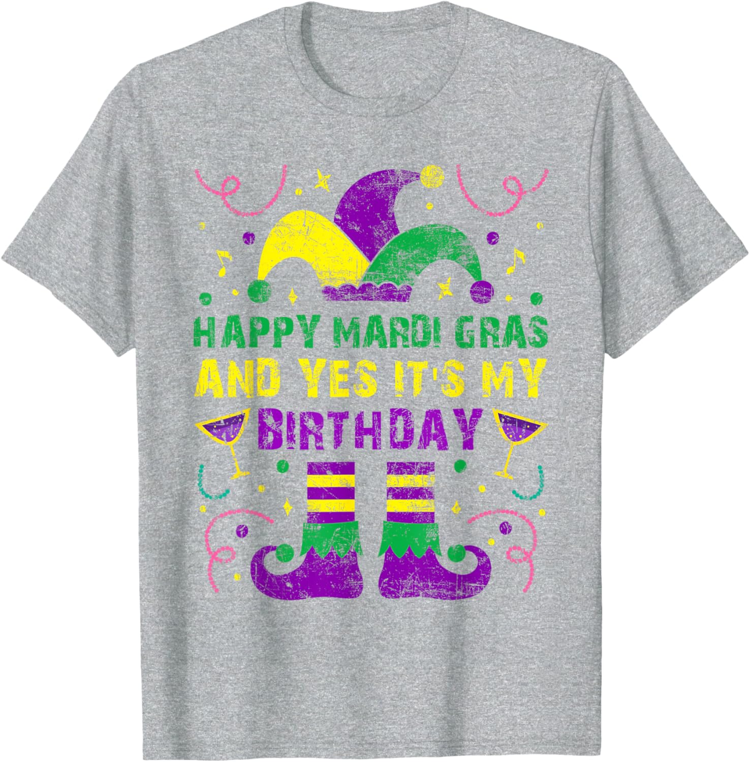 Happy Mardi Gras Birthday T-Shirt for Men Women Kids Party Fun - 11