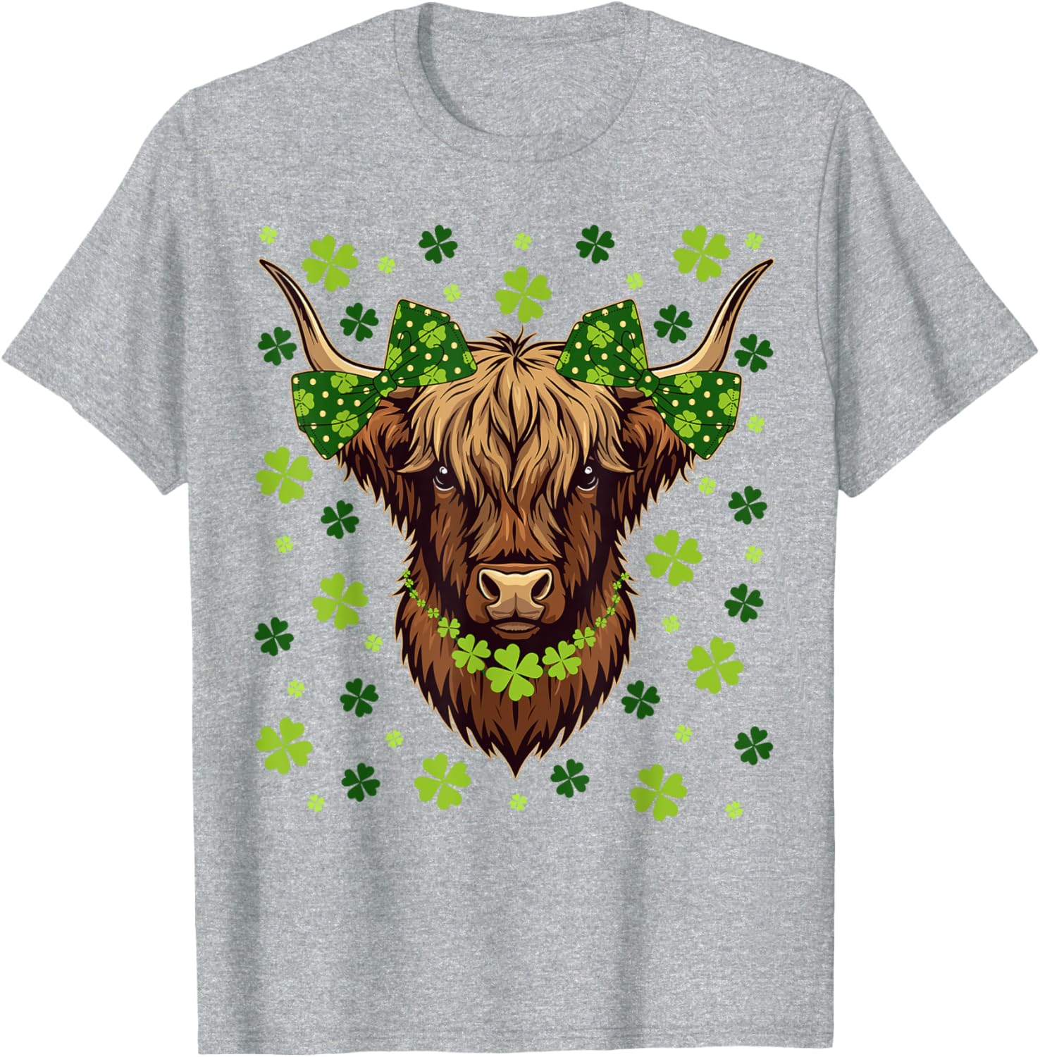 Highland Cow Shamrock T-Shirt for St Patricks Day Celebrations - 3