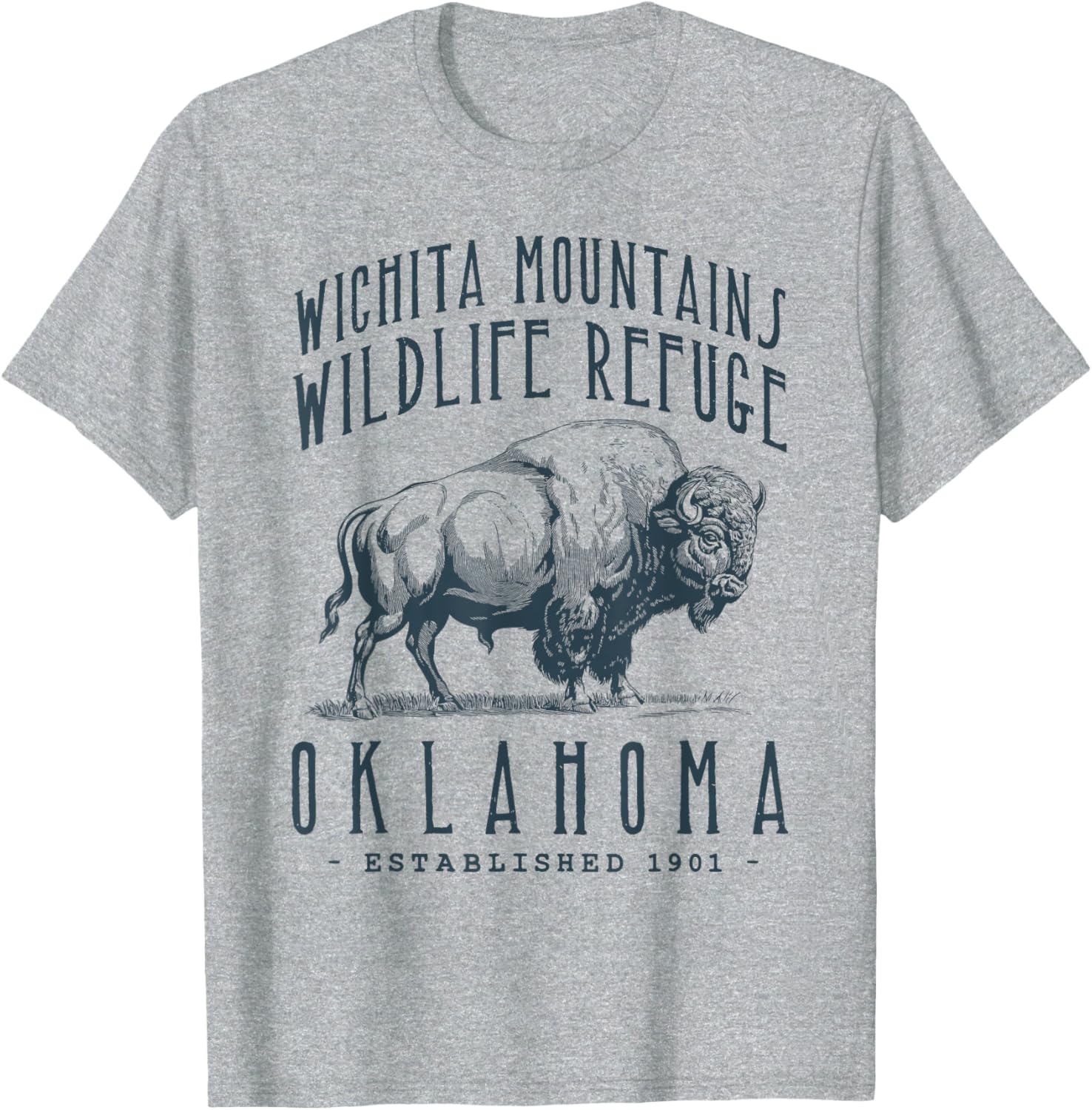 Wichita Mountains Bison Design T-Shirt for Nature Lovers and Adventurers - 5