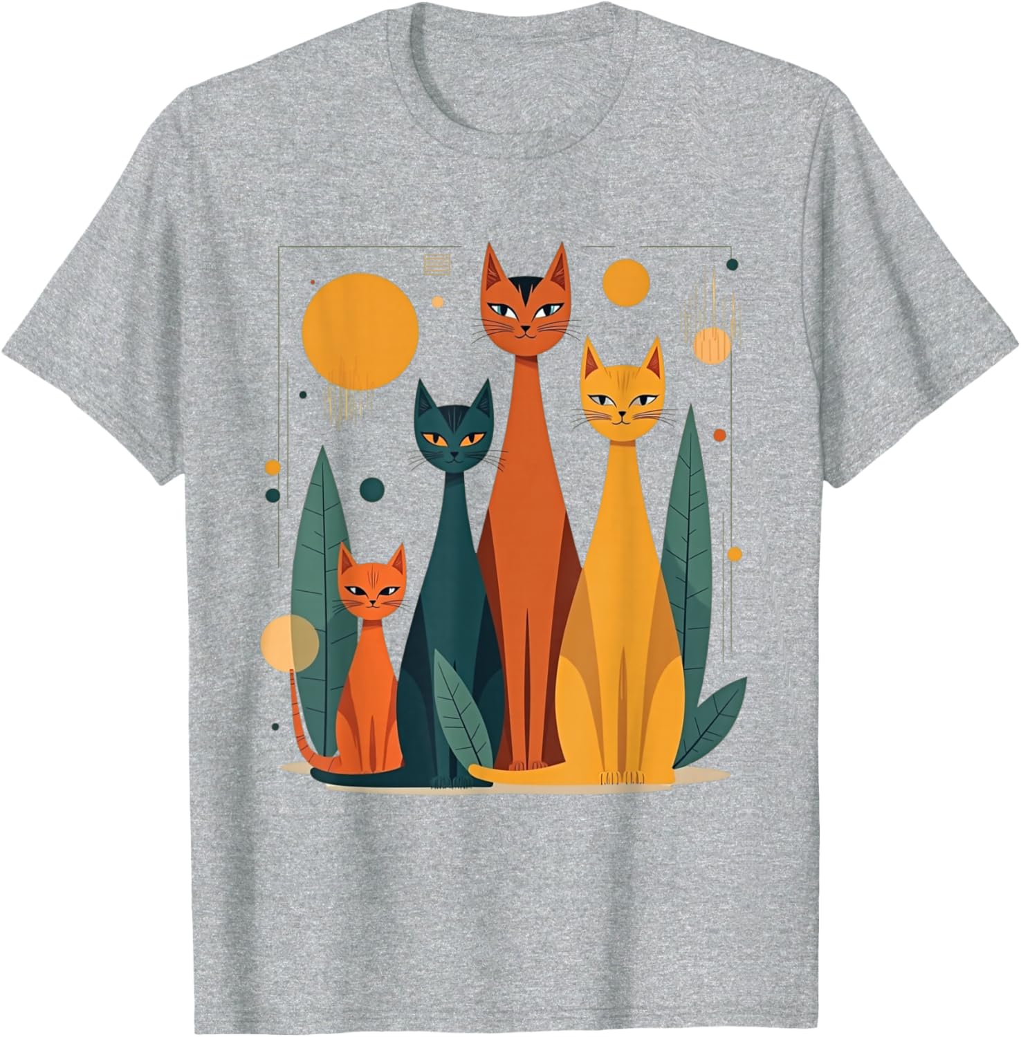 Vintage Retro Mid-Century Modern Cats T-Shirt in 50s 60s Style - 11