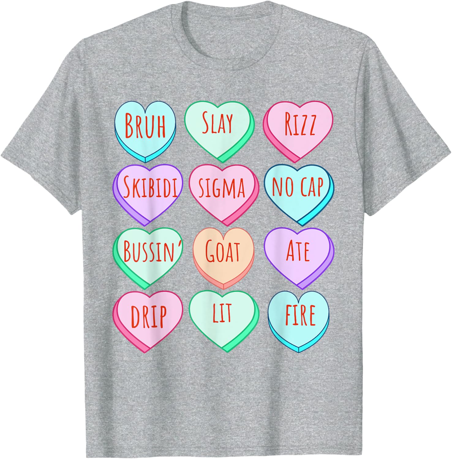Candy Heart Slang T-Shirt for Valentine's Day Fun at School - 11