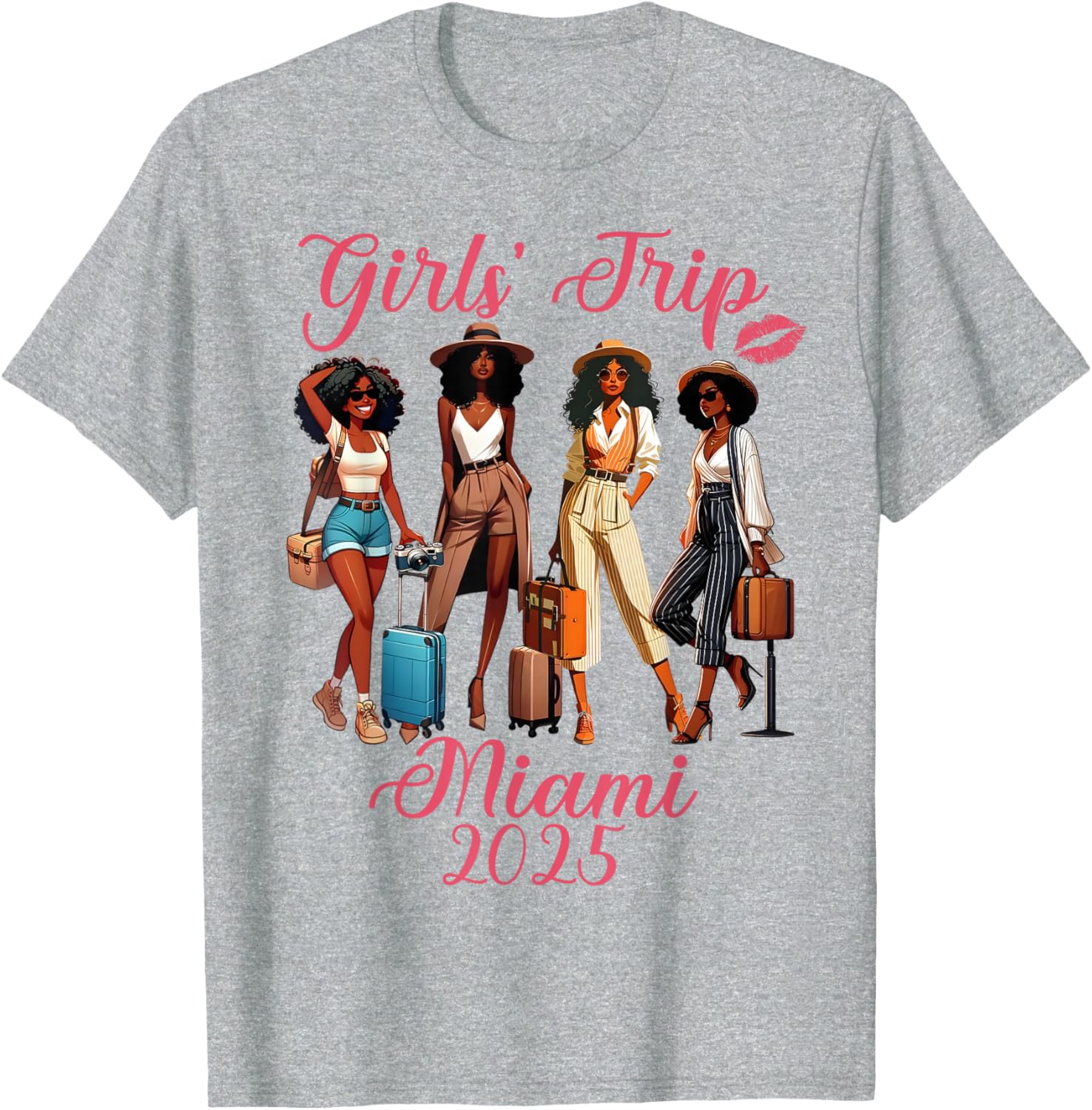 Miami Girls Trip 2025 Birthday Squad T-Shirt for Black Girls Fun Vacation - 12