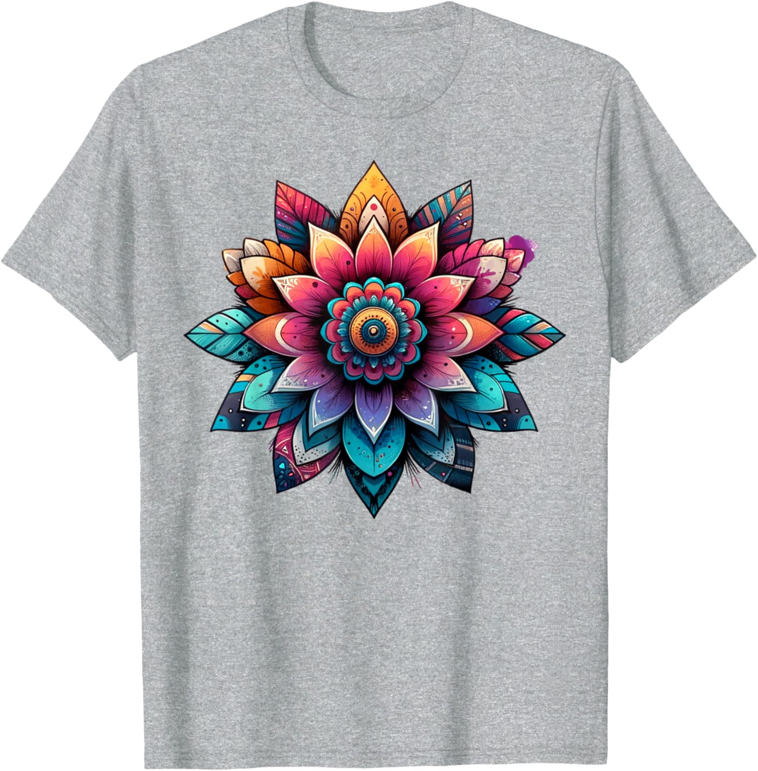 Women's Vintage Mandala Graphic T-Shirt for Summer Vacation Fun - 3