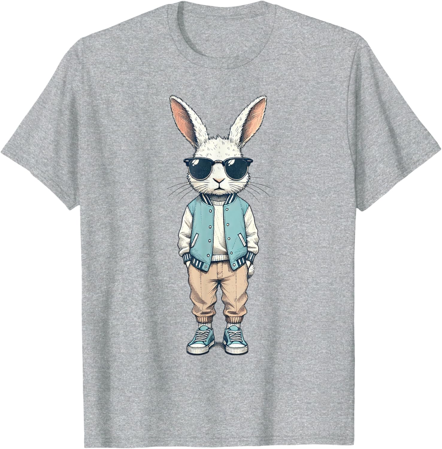 Boys Easter Bunny Rabbit T-Shirt with Sunglasses for Kids and Men - 4