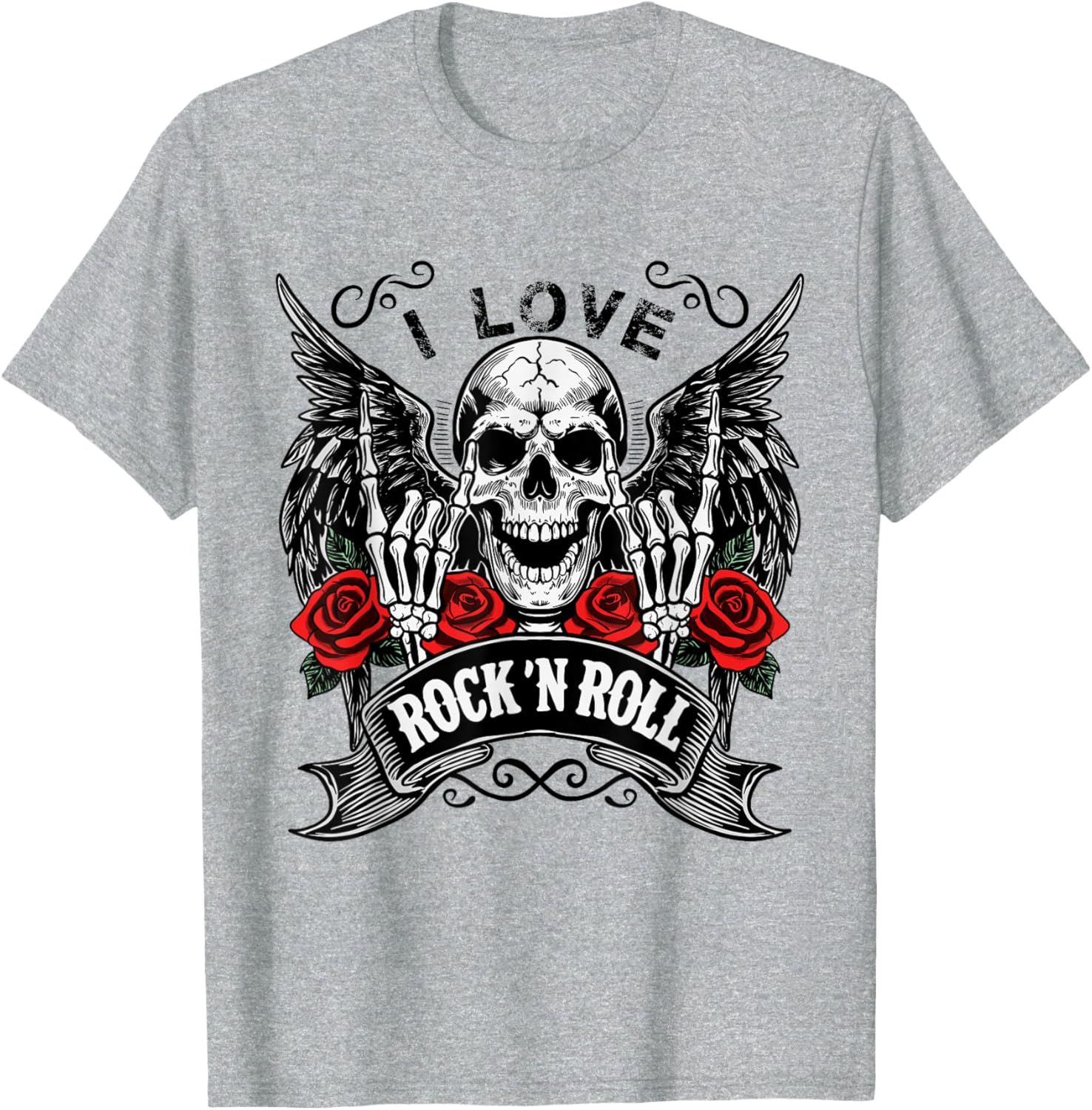 Vintage Rock And Roll Skeleton Hands T-Shirt for Music Lovers - 18