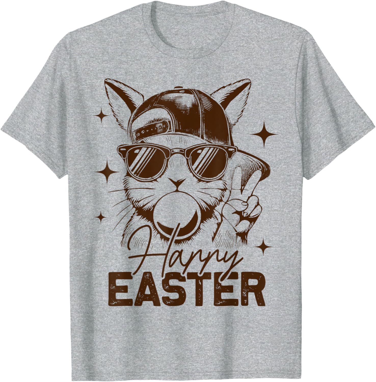 Funny Easter Bunny Rabbit Face T-Shirt for Men and Boys - Happy Easter! - 2