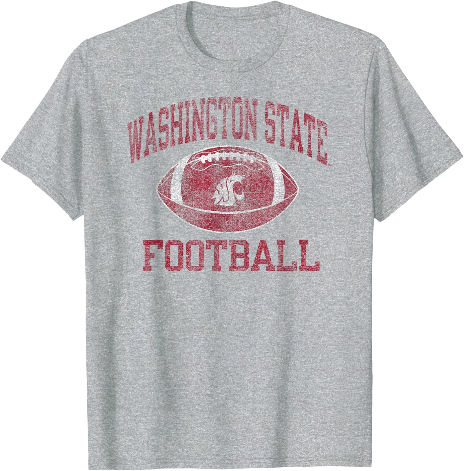 Washington State Cougars Vintage Gray Football T-Shirt for Fans - 1