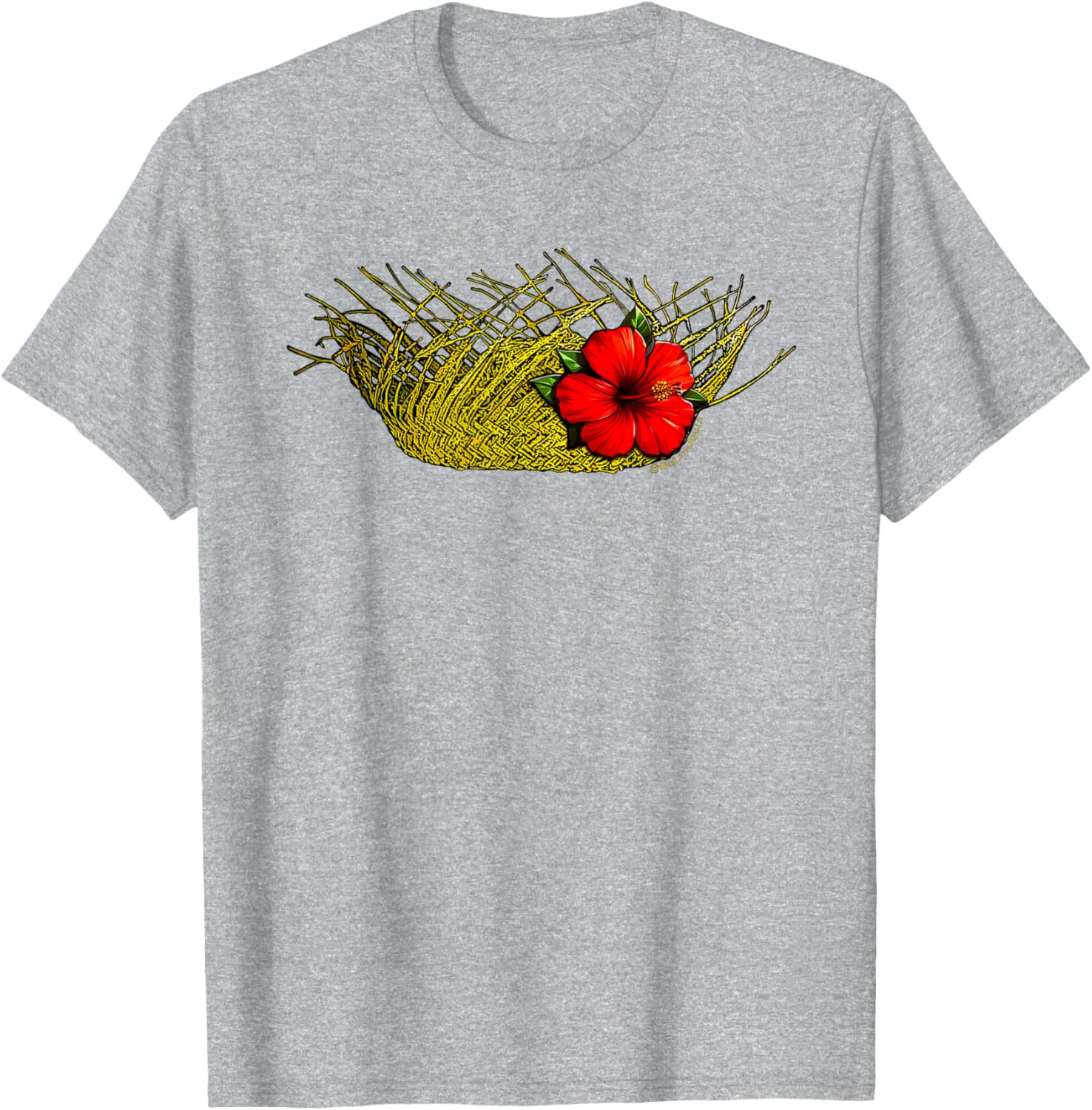 Puerto Rican Jibaro Pava Hat and Vibrant Maga Flower T-Shirt Combo - 4