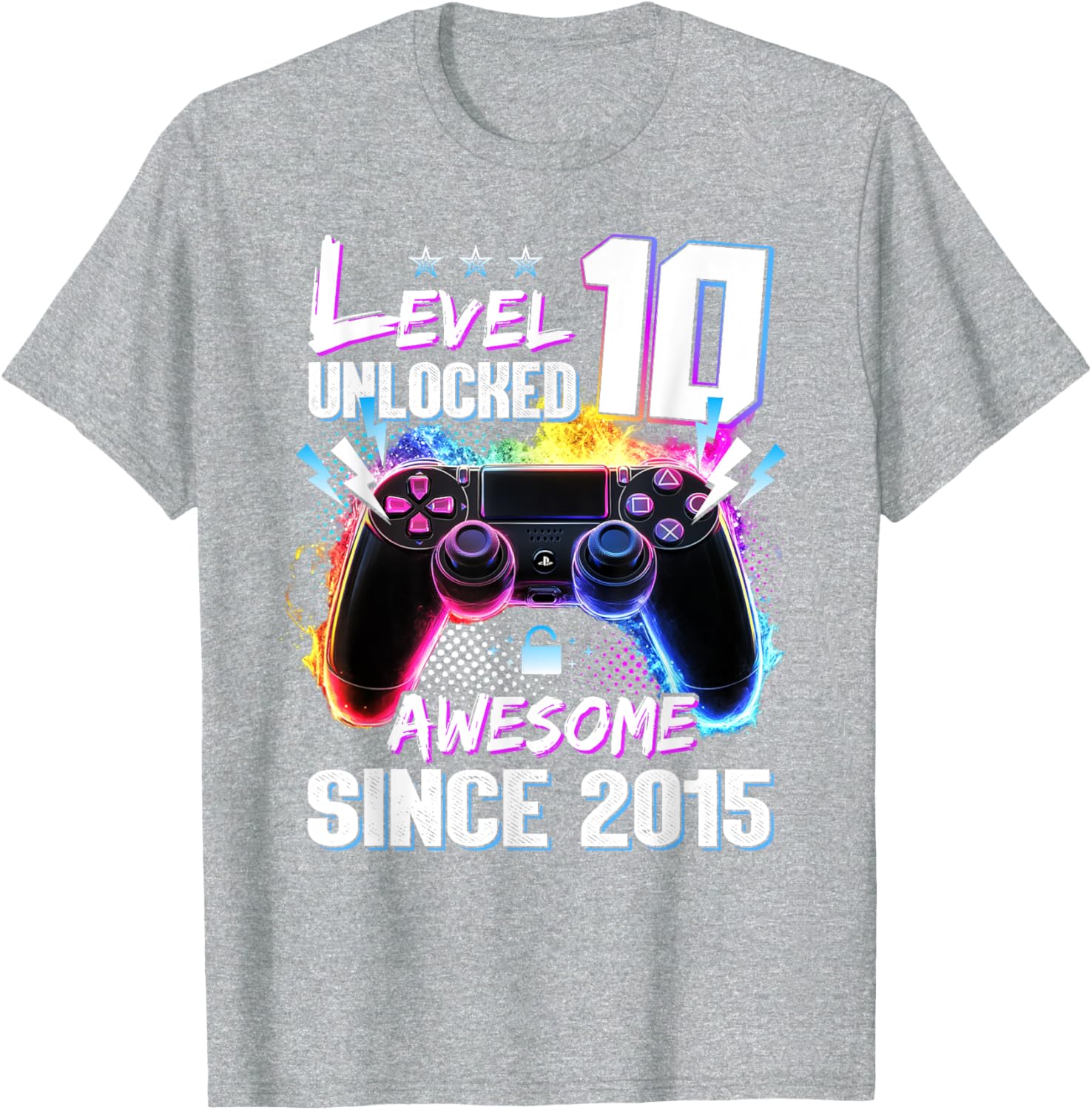 Level 10 Unlocked 10th Birthday T-Shirt Awesome Gift for Kids - 8