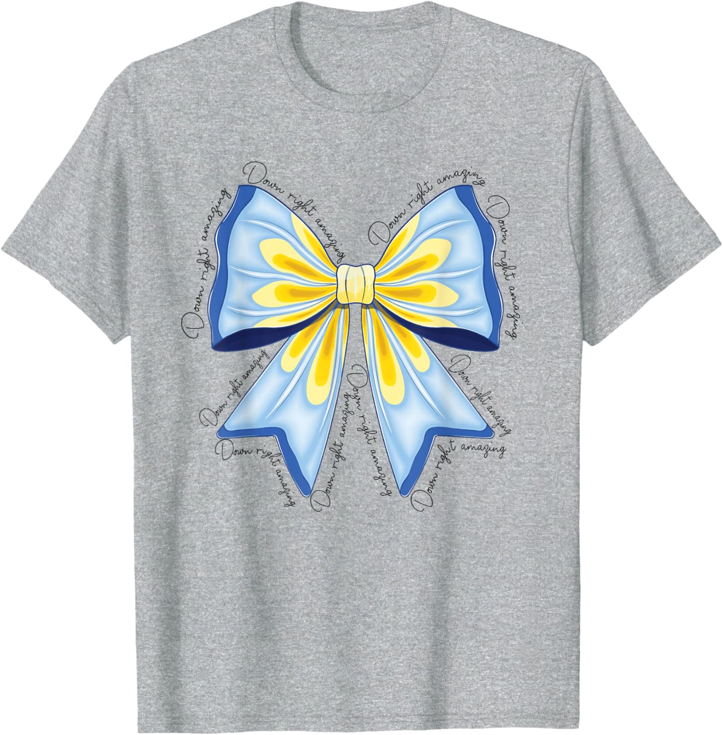 Down Right Amazing T21 Down Syndrome Awareness Coquette Bow T-Shirt - 2