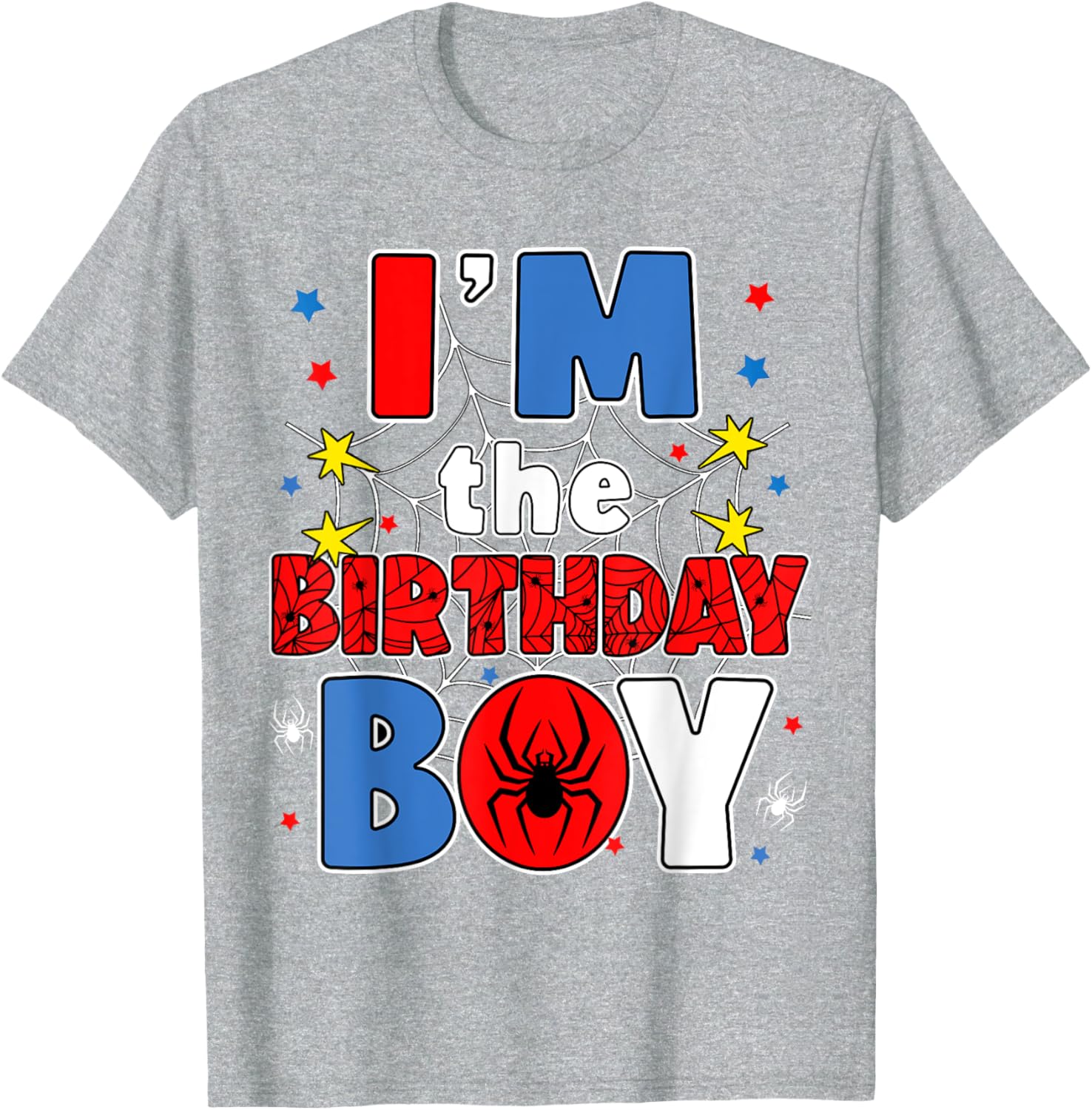 I'm The Birthday Boy Spider Web Family Party T-Shirt for Kids - 21