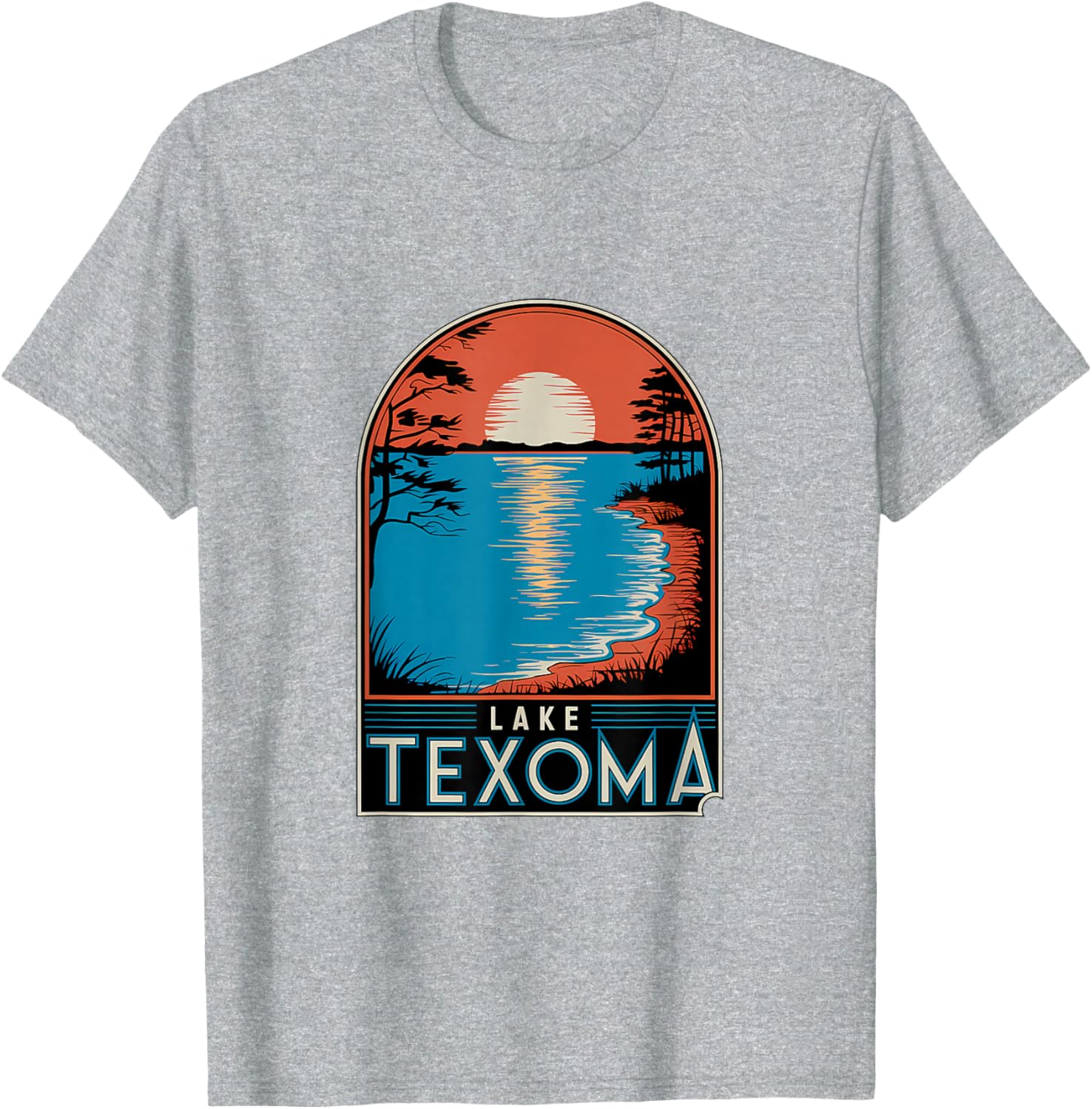 Lake Texoma Sunset Reflection Adventure T-Shirt for Nature Lovers - 17