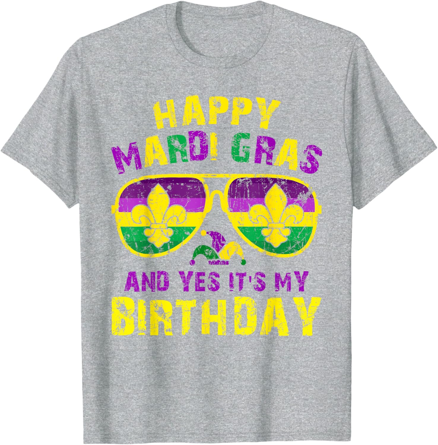 Happy Mardi Gras Birthday T-Shirt for Men, Women, and Kids Celebration - 8
