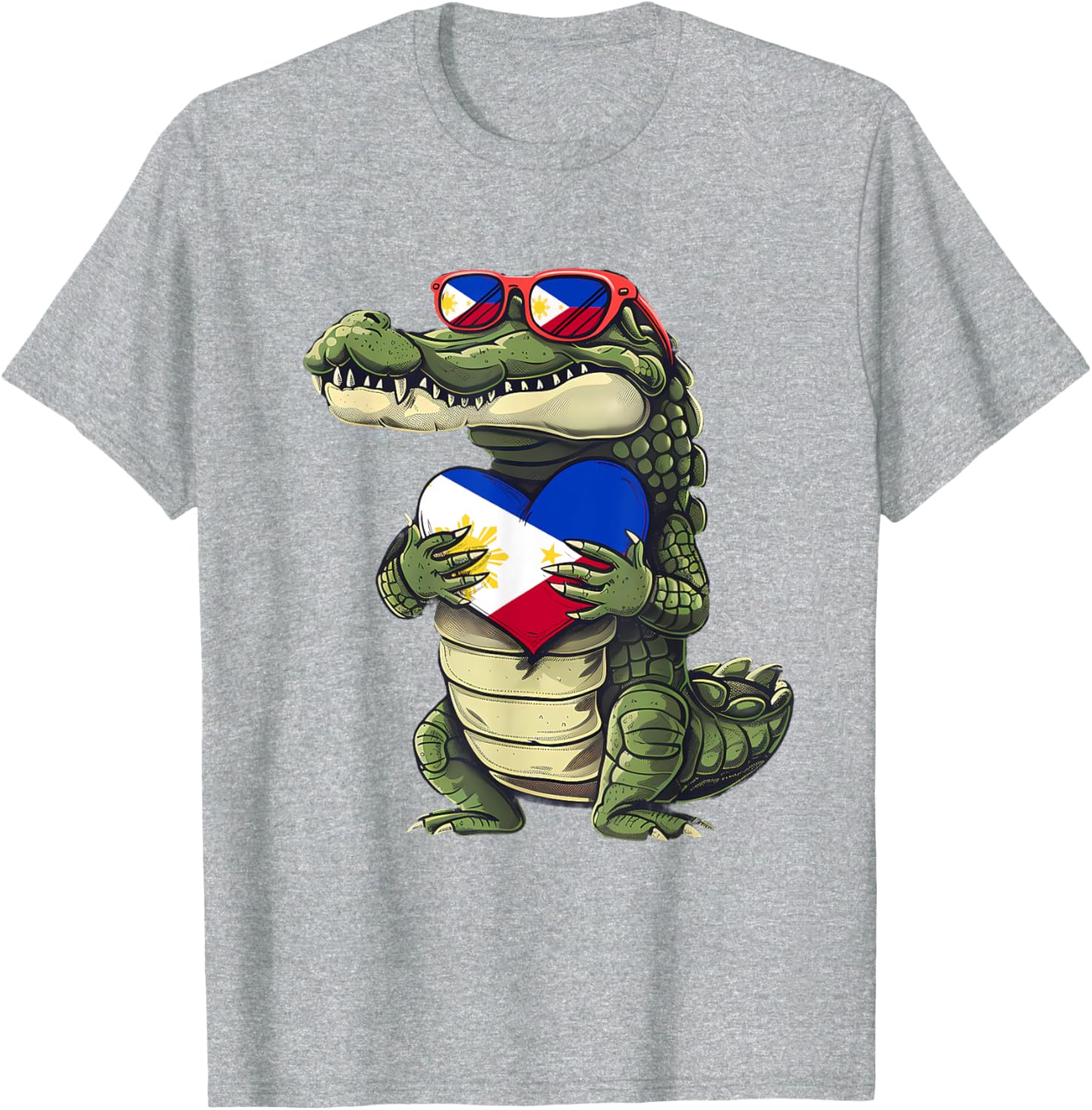 Philippines Crocodile Heart T-Shirt with Filipino Flag - Pilipinas Pride - 22