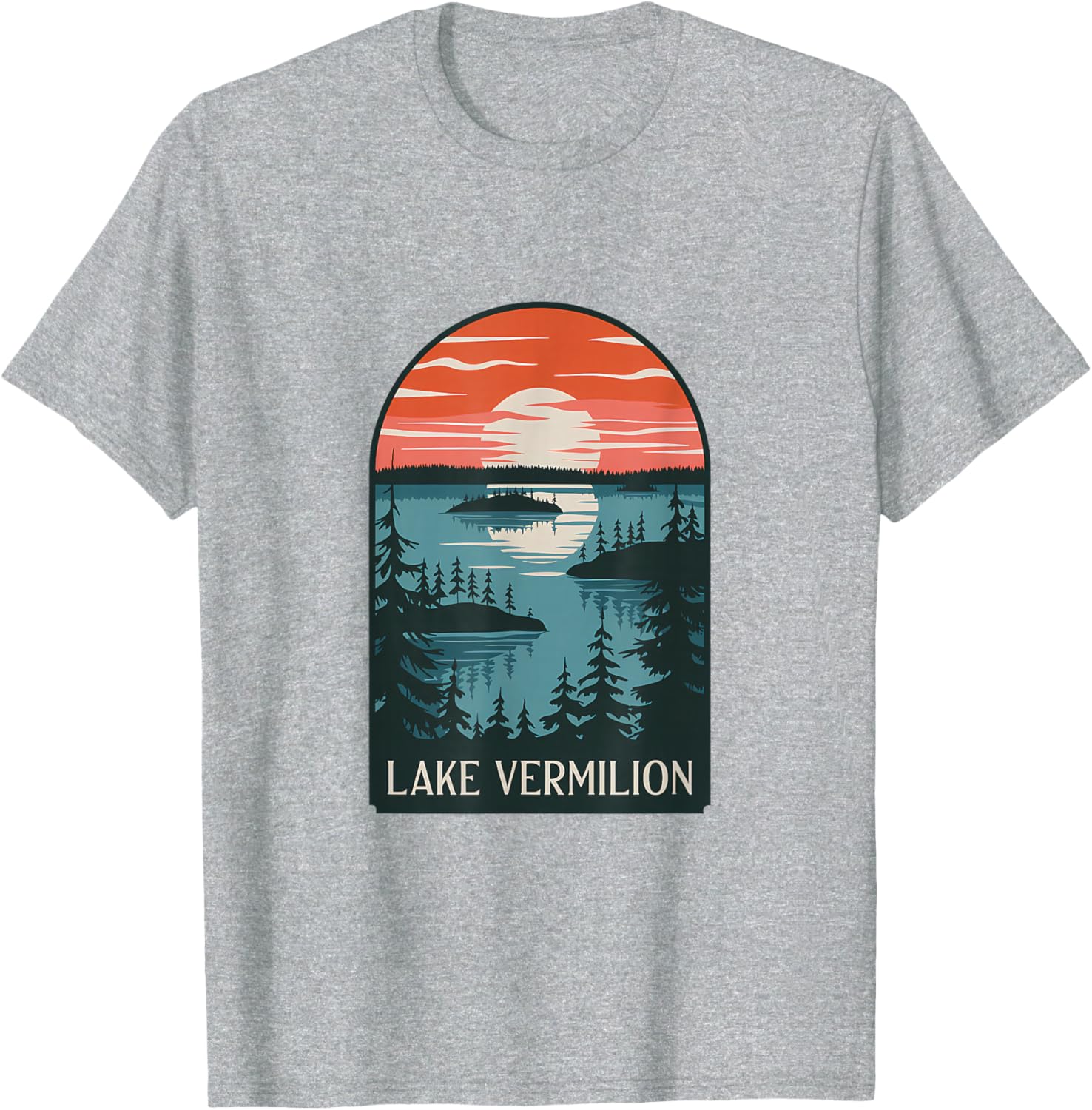 Lake Vermilion Sunset Reflection T-Shirt for Nature Lovers and Adventurers - 3