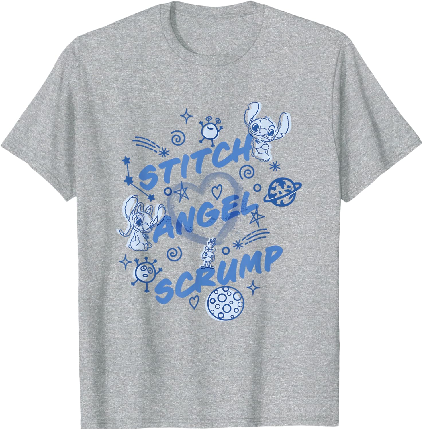 Disney Lilo and Stitch Angel Stitch Scrump Planet Icons T-Shirt - 6