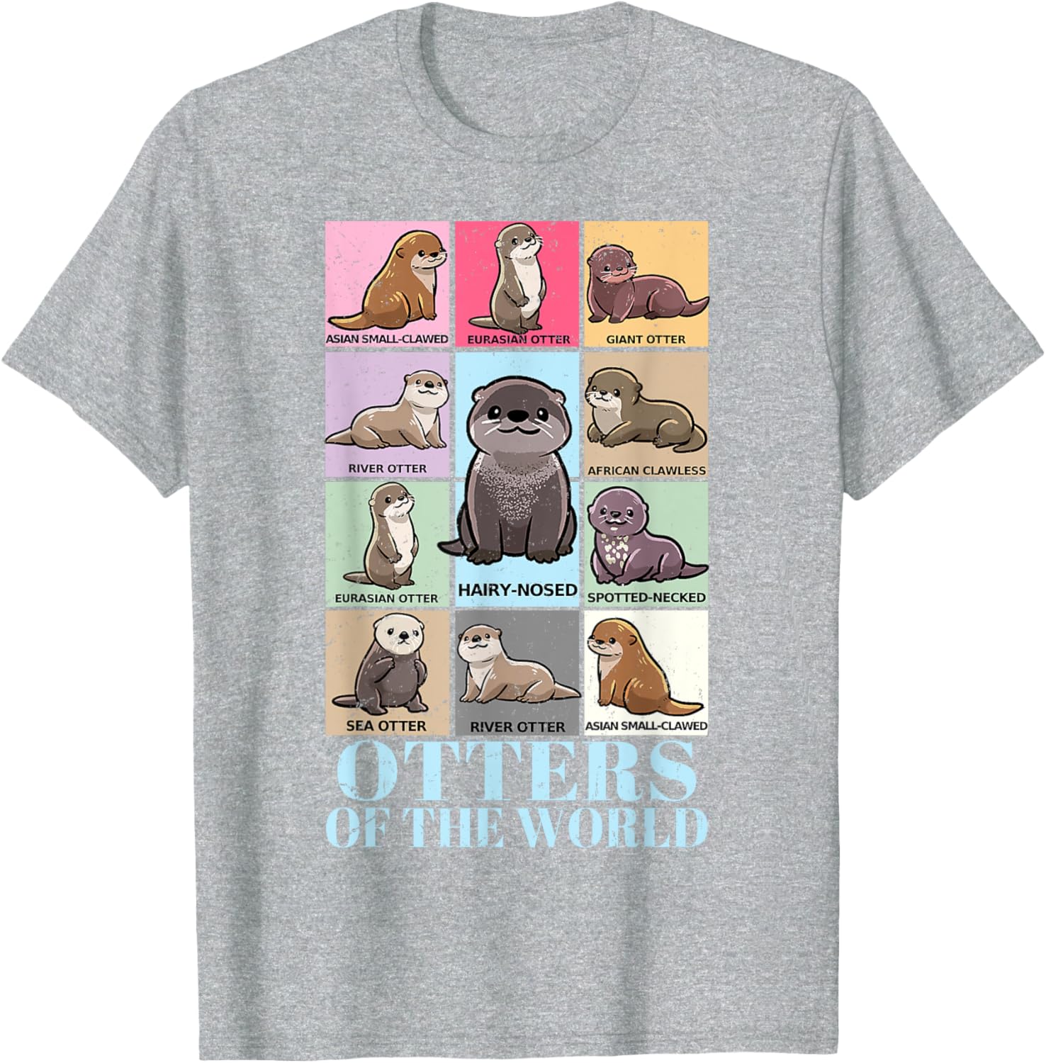 Otters of the World Vintage Sea Otter T-Shirt for Kids and Adults - 11