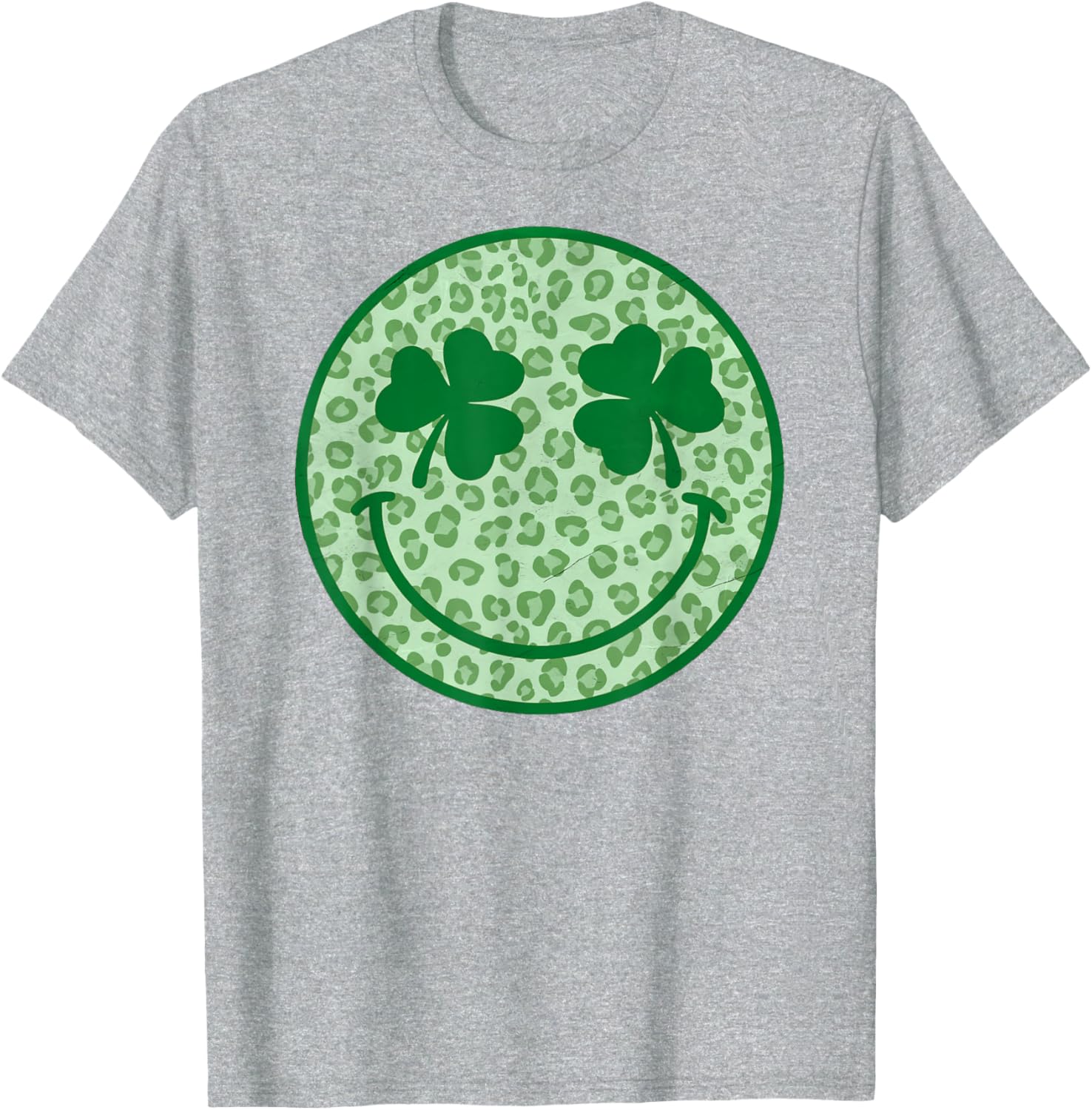 Smile Happy St Patricks Day Retro Shamrock Leopard T-Shirt for Fun Style - 4