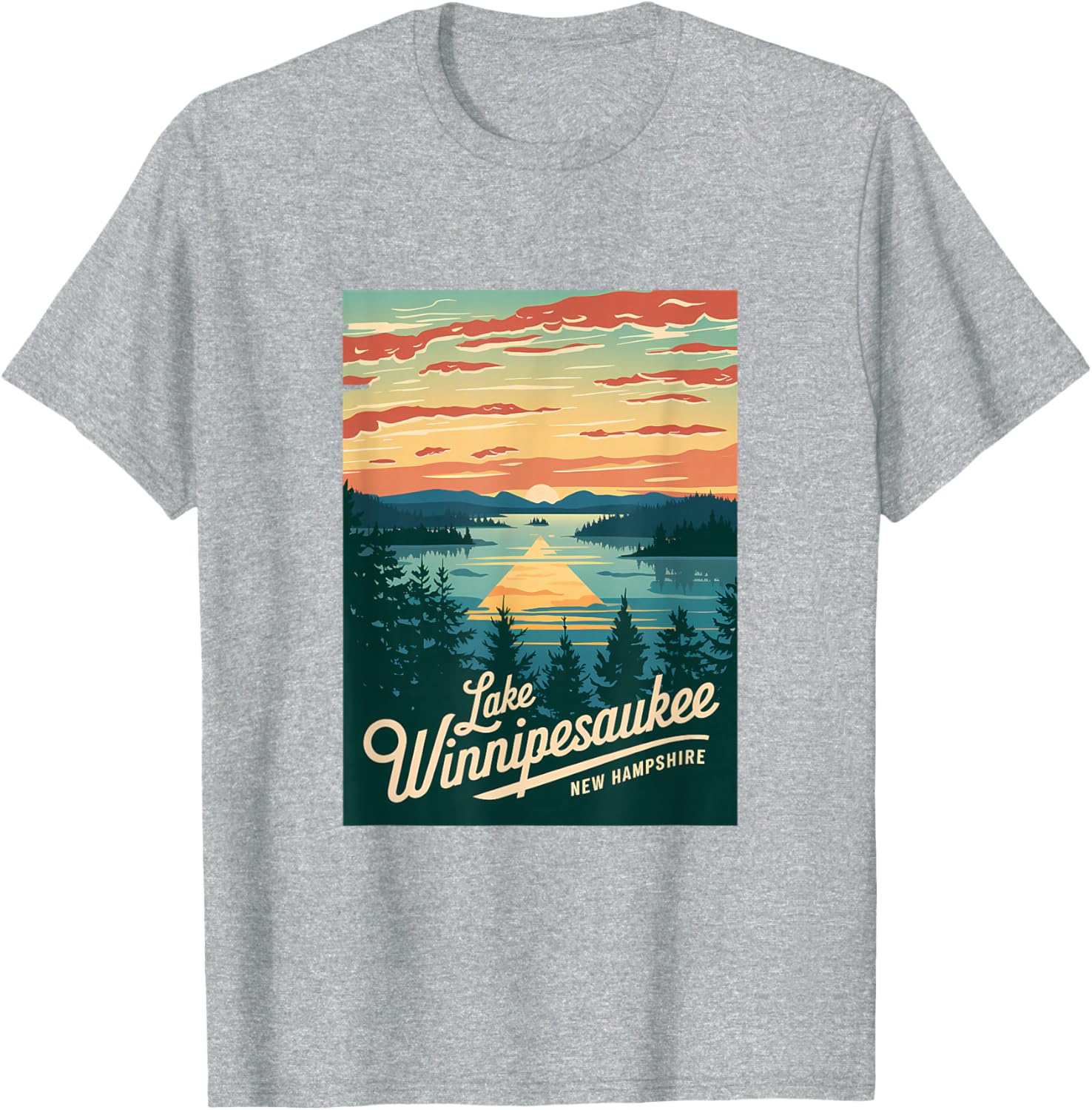 Sunset Beauty T-Shirt Featuring Scenic Lake Winnipesaukee, New Hampshire - 25
