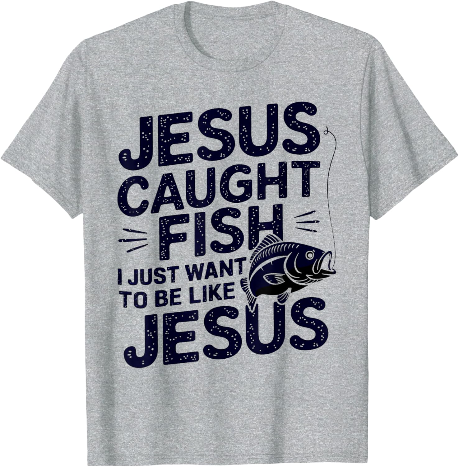 Jesus Caught Fish Fishing T-Shirt for Faithful Anglers and Fishermen - 1