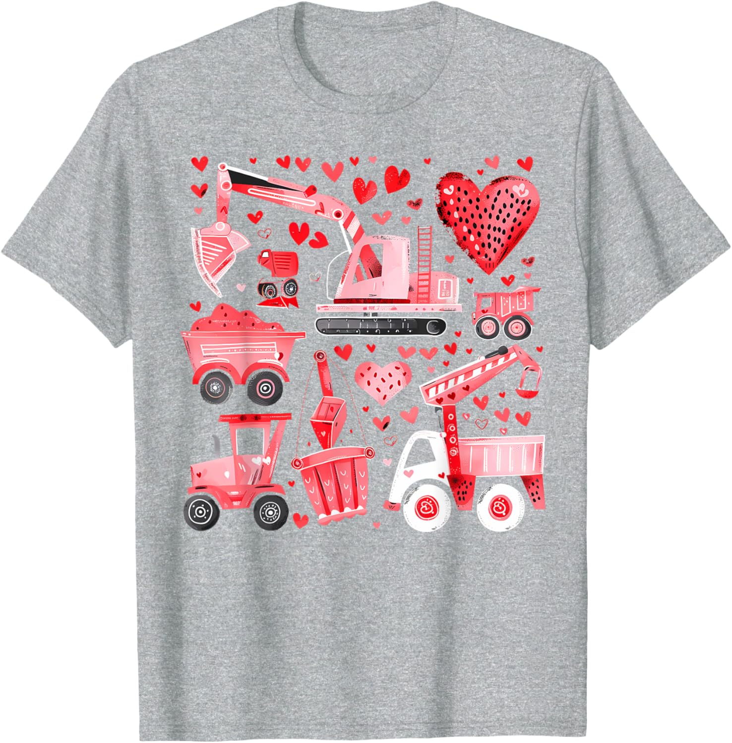 Adorable Valentine's Day Construction Trucks Loads of Love Toddler T-Shirt - 7