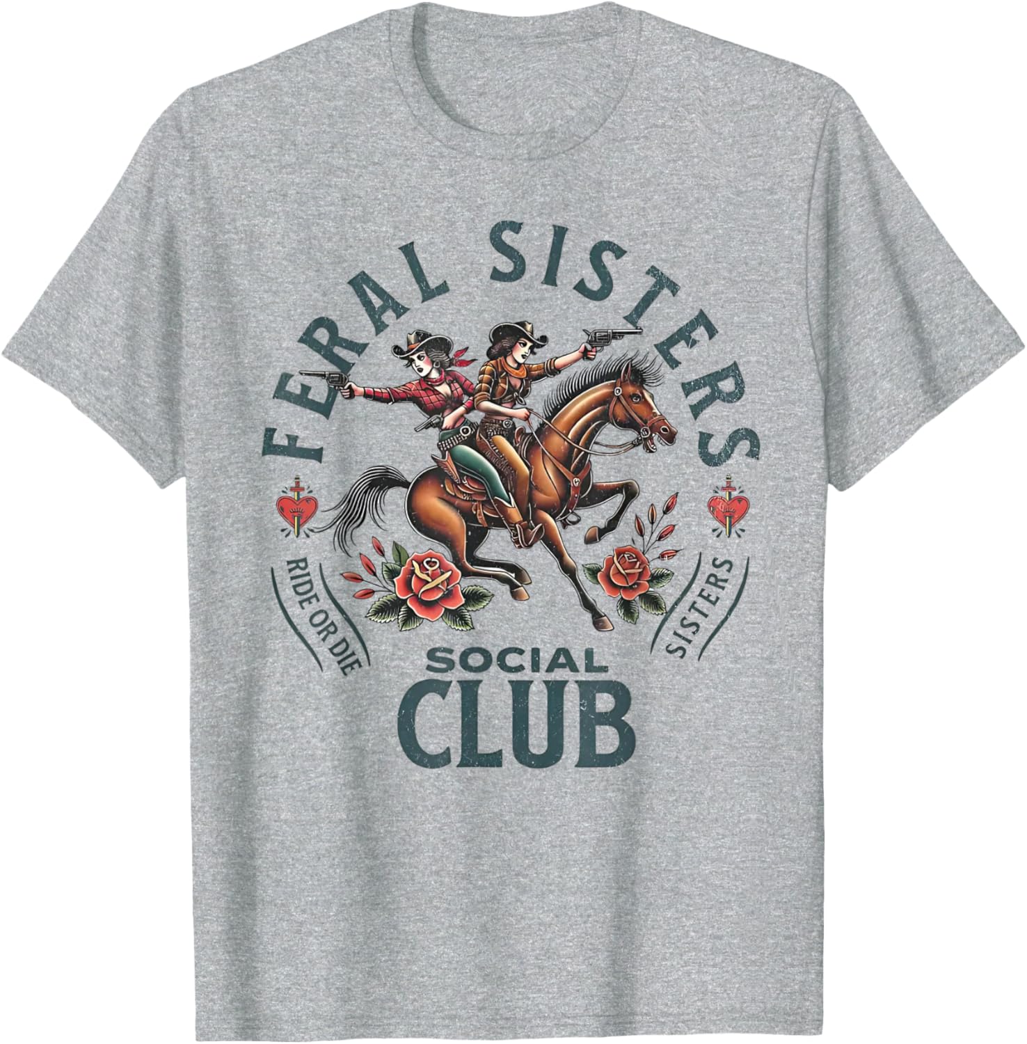 Funny Sisters Feral Sisters Social Club T-Shirt for Fun Loving Sisters - 5