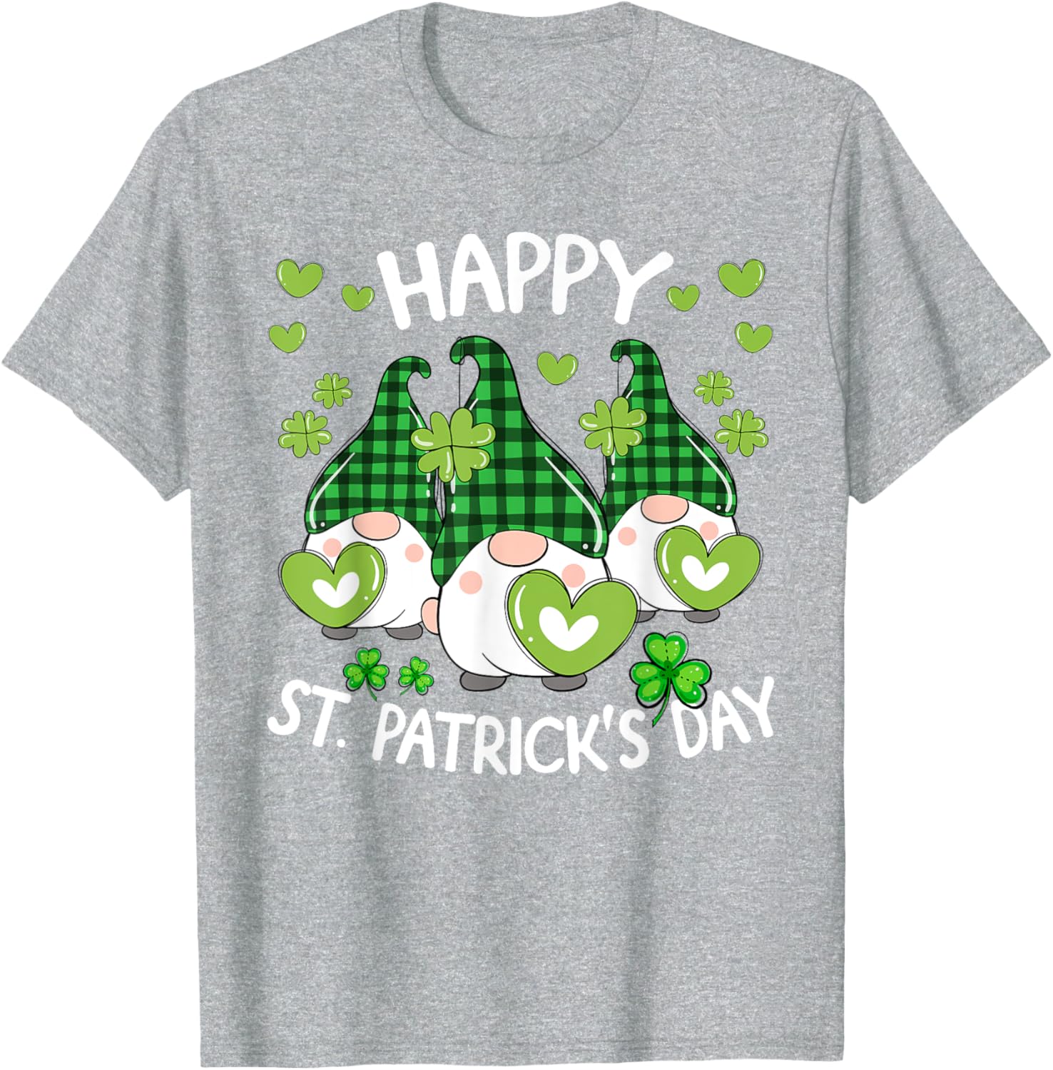 Happy St Patricks Day Gnome Shamrock T-Shirt for Women and Kids - 18