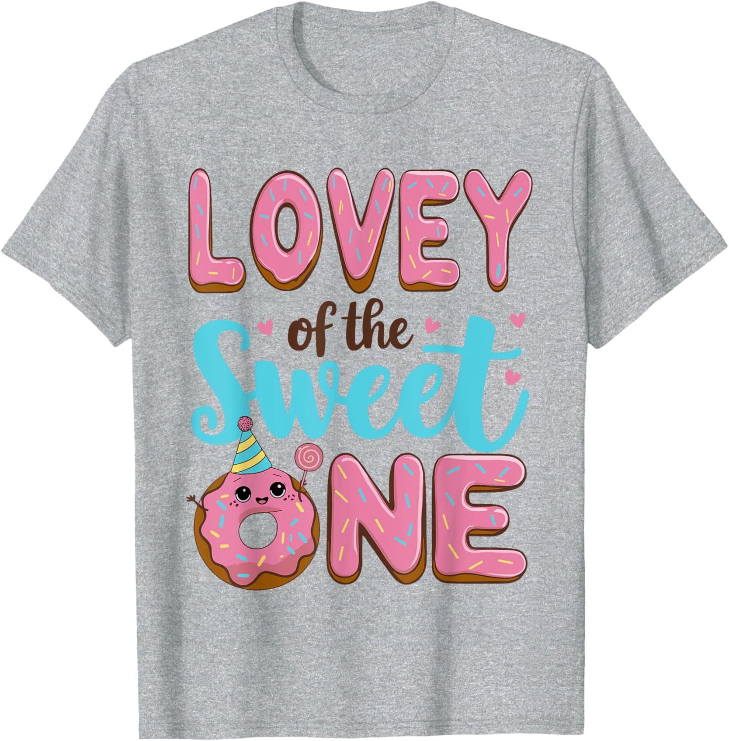 Sweet One Donut Party T-Shirt for 1st Birthday Girl - Cute Lovie Design - 8
