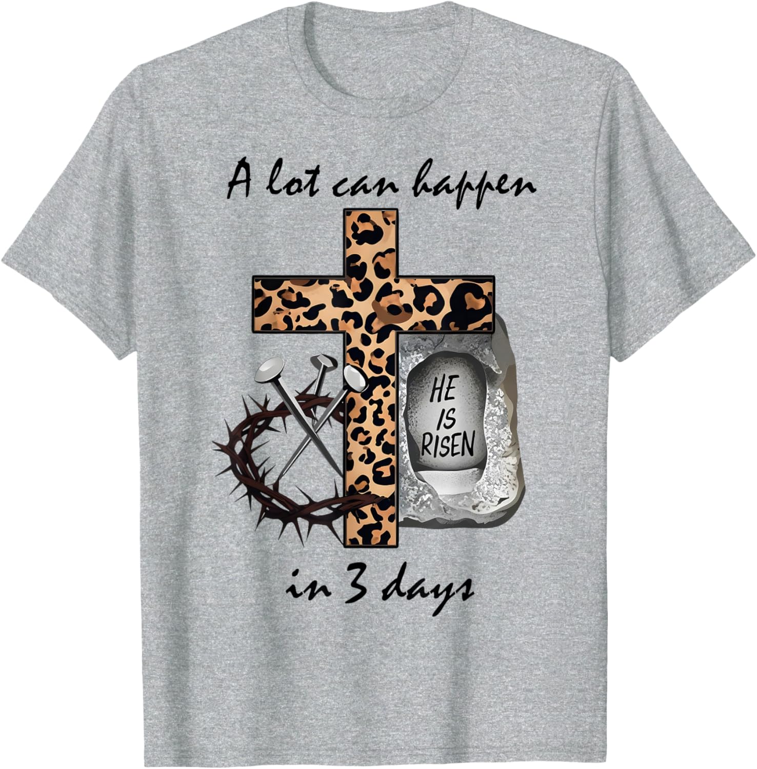 Inspirational 3 Days Christian Easter Cross T-Shirt for Faithful Celebration - 20
