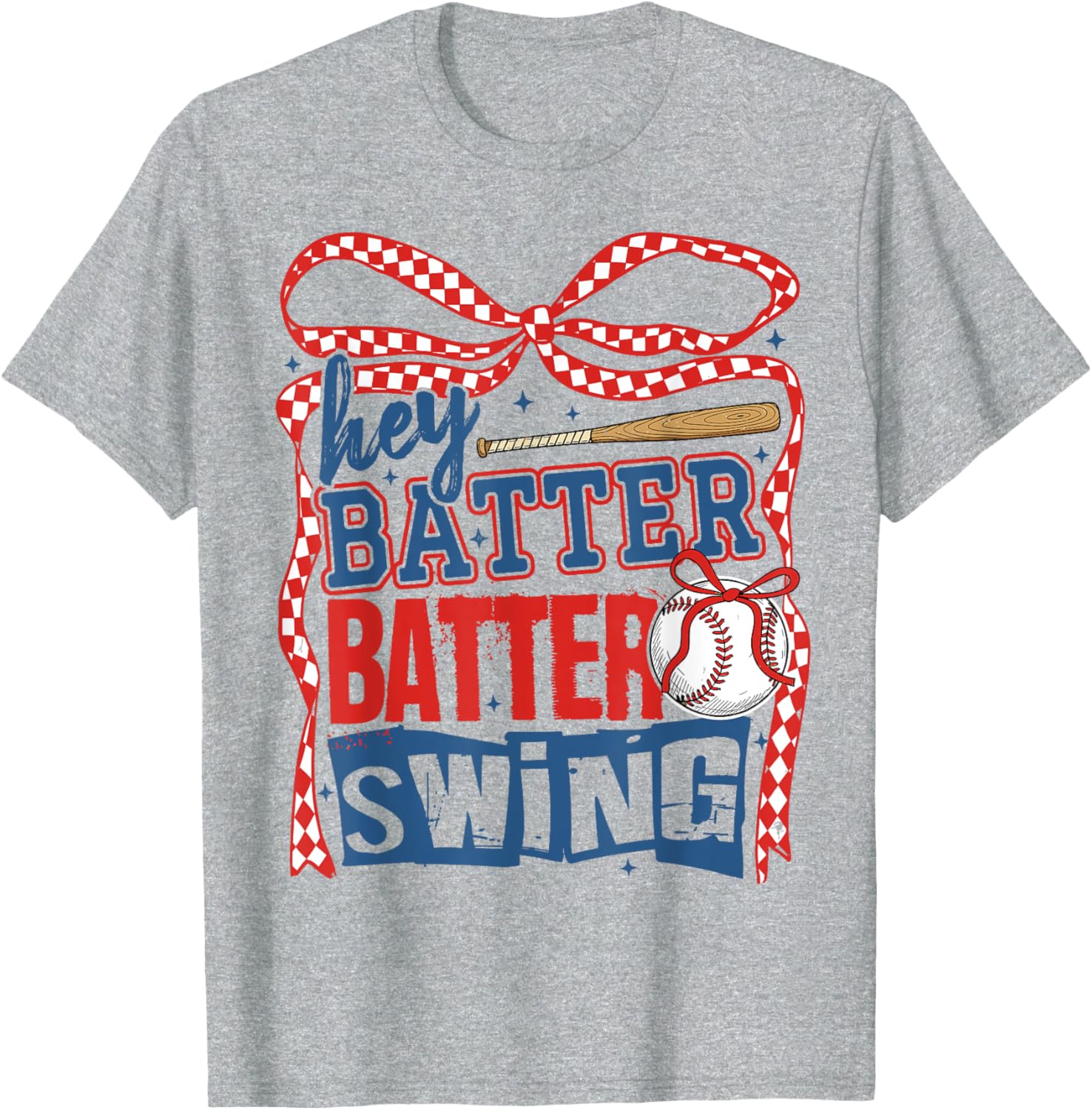 Baseball Mom Hey Batter Batter Swing Bow Women's T-Shirt for Fans - 3