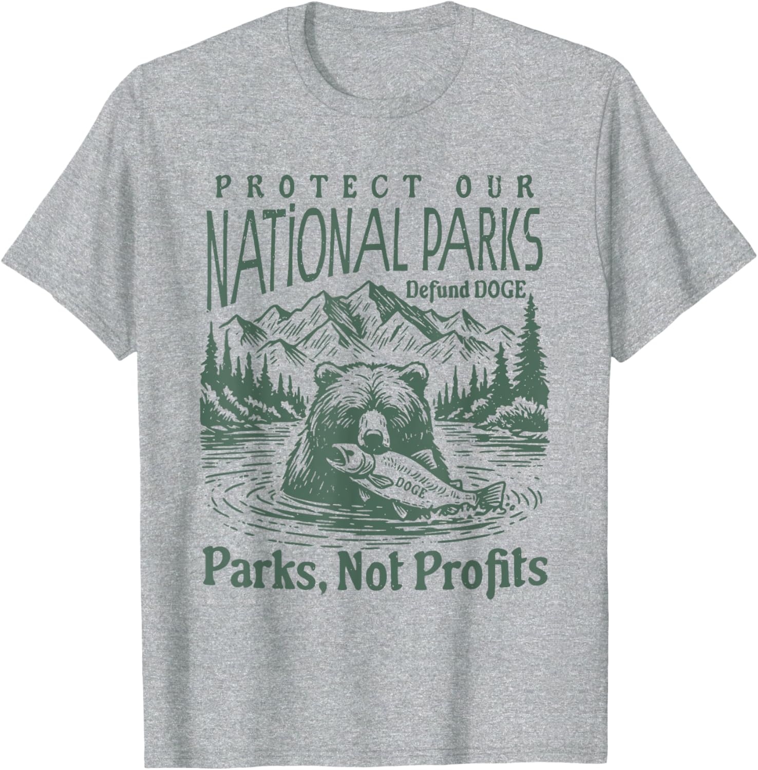 Support National Parks T-Shirt - Defund DOGE Parks Not Profits Design - 14