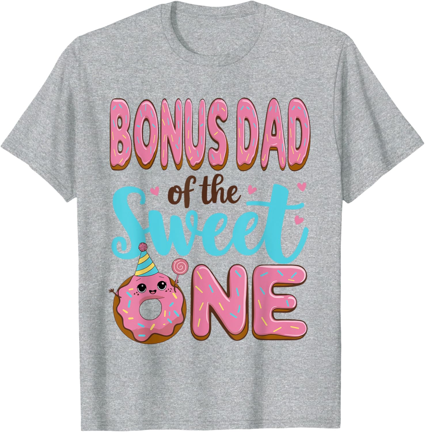 Bonus Dad Donut Party T-Shirt for 1st Birthday Girl Celebration - 13