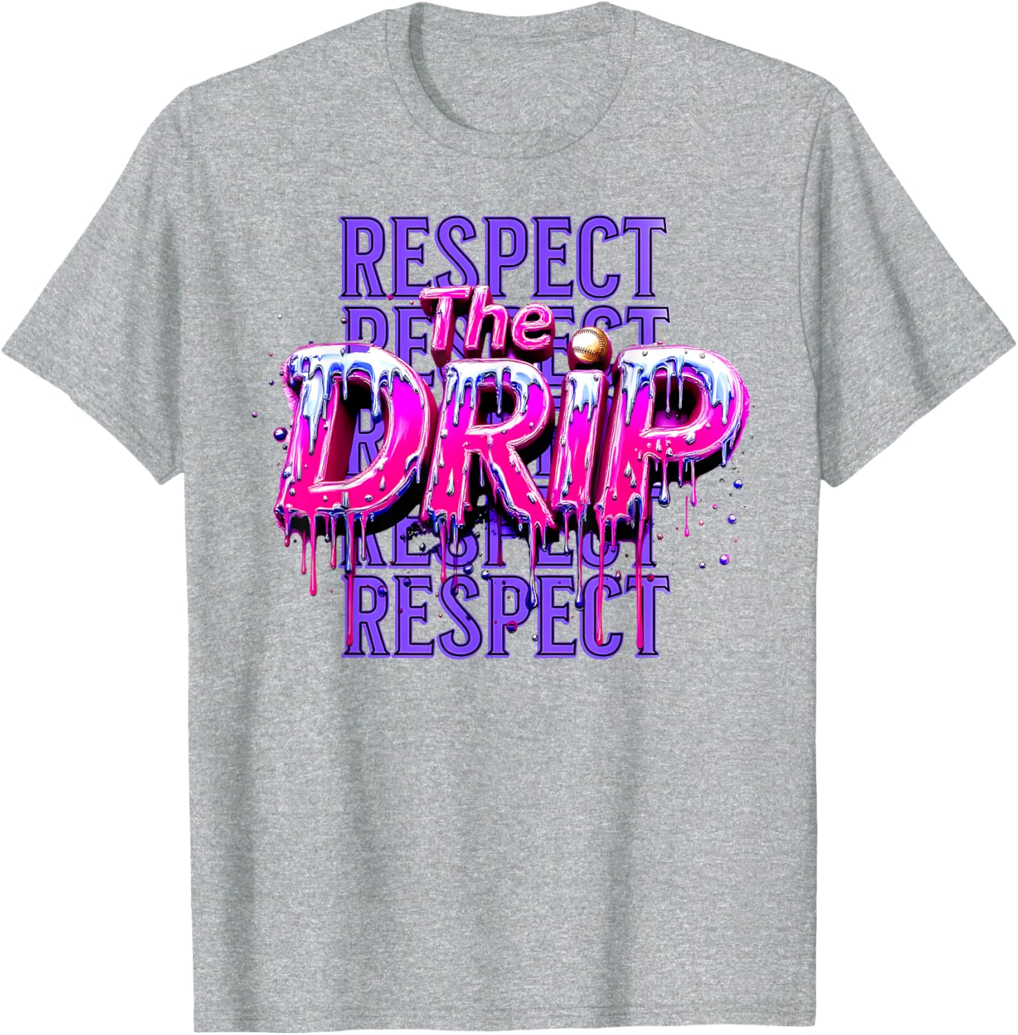 Respect The Drip Baseball Ice Cream Drip T-Shirt for Cool Style - 21