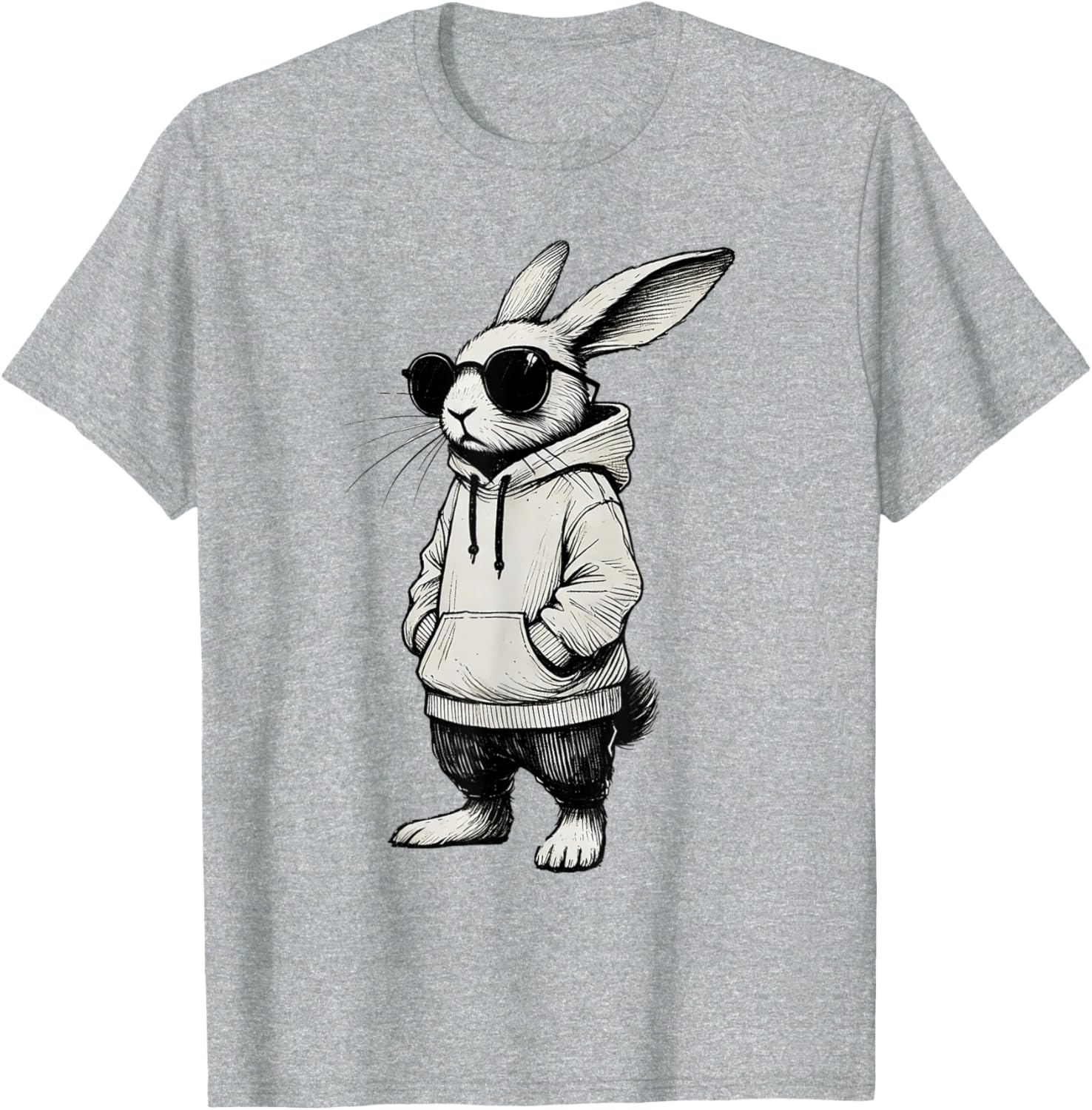 Bunny Face Sunglasses T-Shirt for Boys and Men - Fun Easter Apparel - 7