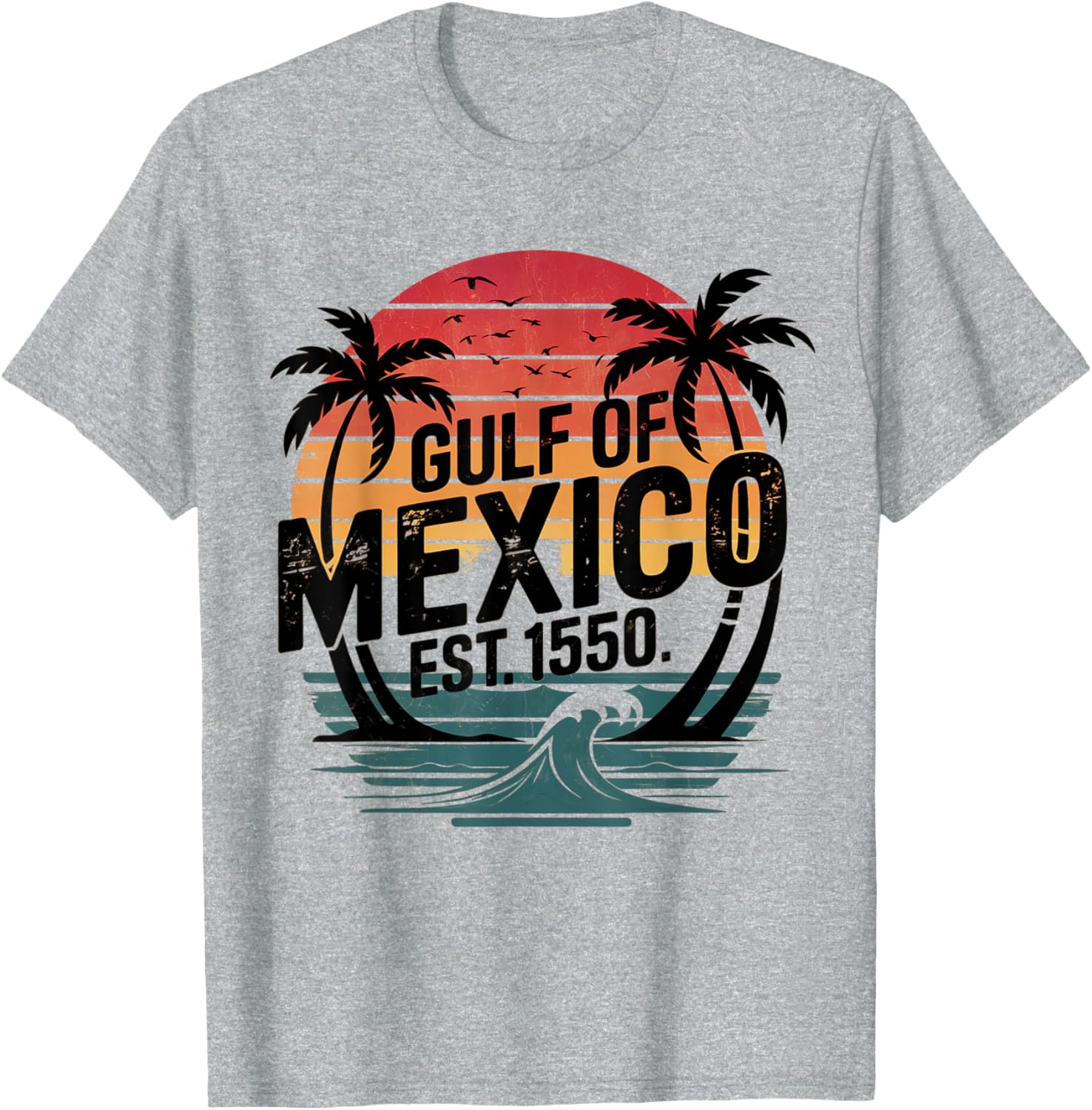 Retro Vintage Gulf of Mexico Women's Beach T-Shirt Established 1550 - 3