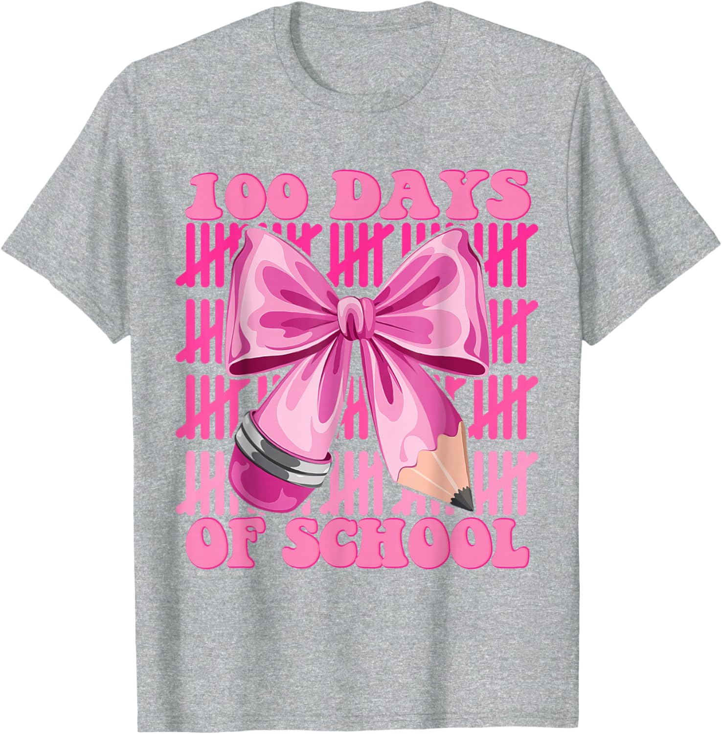 100 Days of School Girls Coquette Bow T-Shirt for Celebrating Milestones - 7