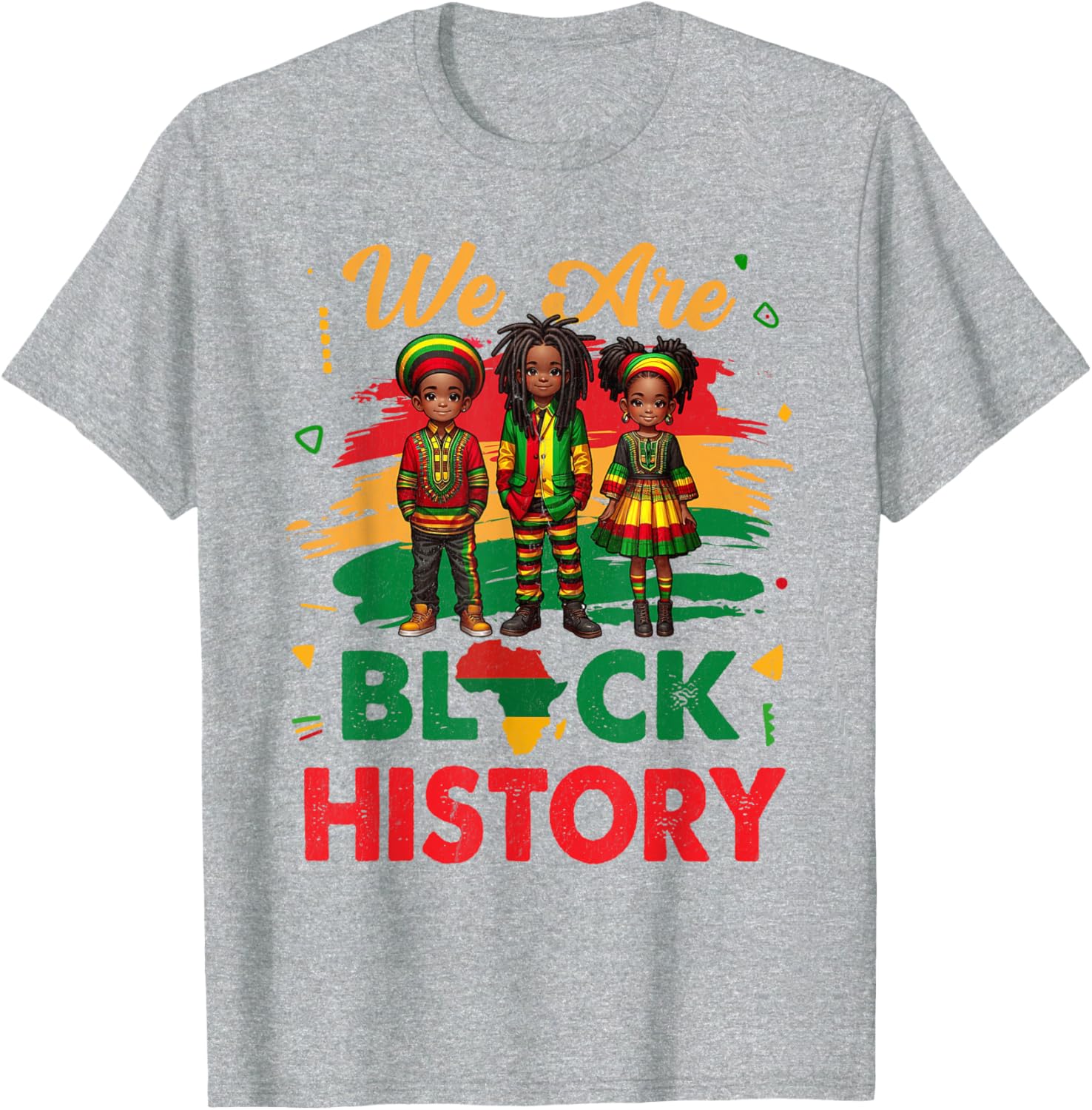 Black History Month Map T-Shirt for African Kids Boys and Girls - 16