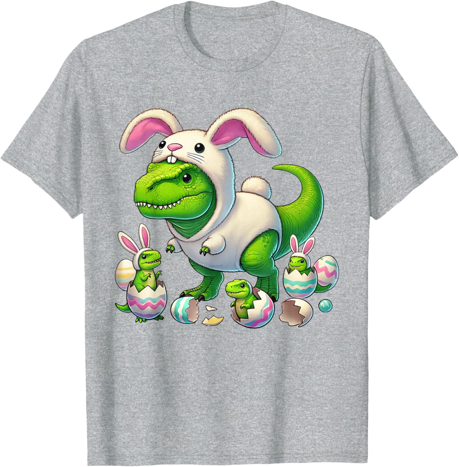 Funny Easter T-Rex Bunny Ears Kids T-Shirt for Boys - Dino Costume Delight - 7