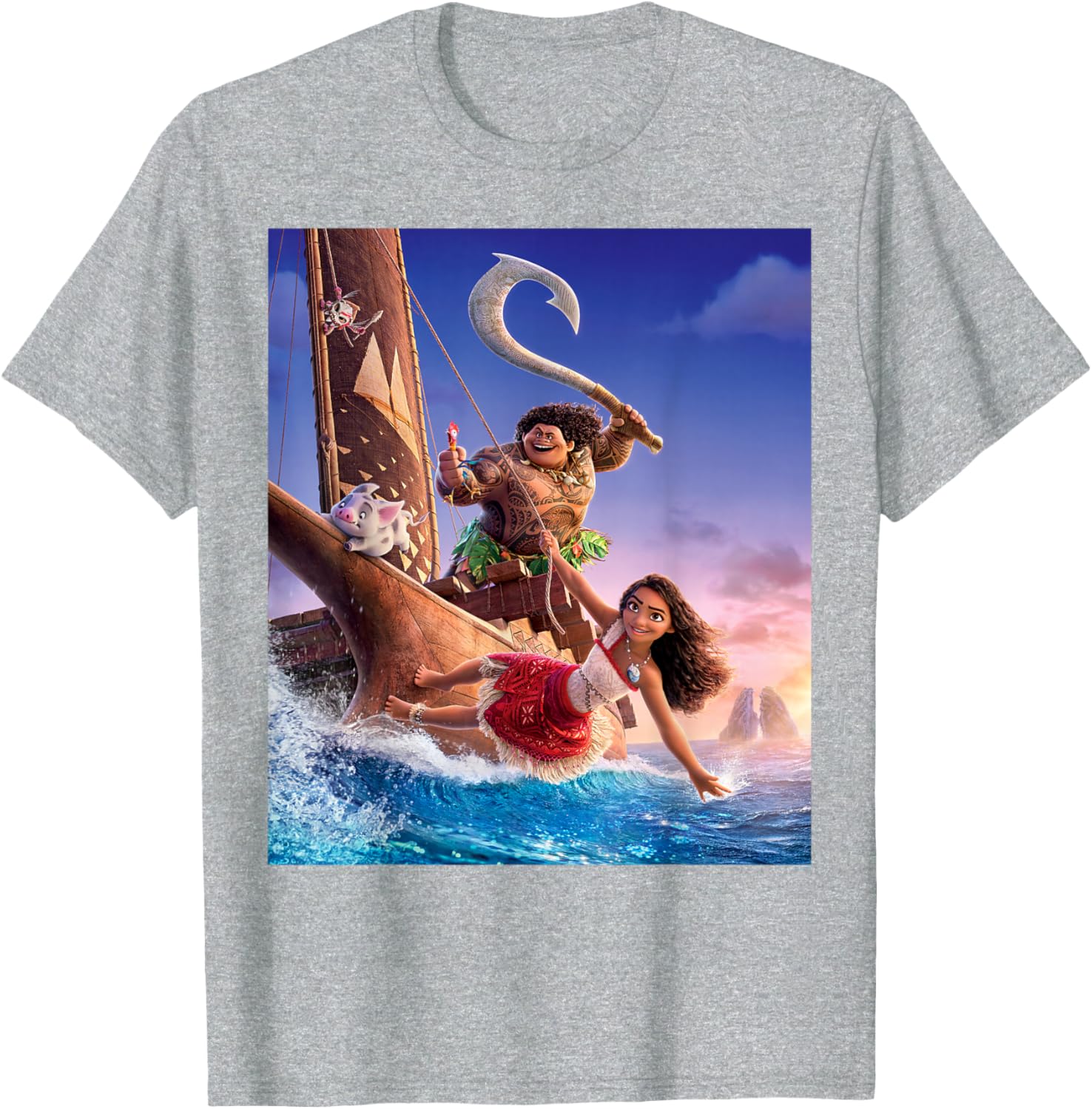 Disney Moana Adventure T-Shirt with Maui and Friends for Kids and Adults - 19