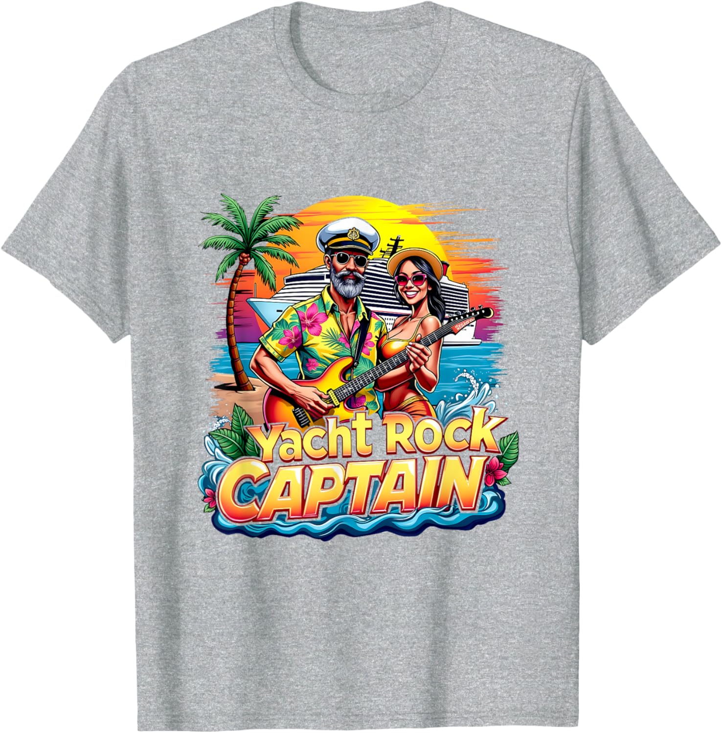 Retro Yacht Rock Captain Tropical Cruise Squad T-Shirt for Fun Parties - 10
