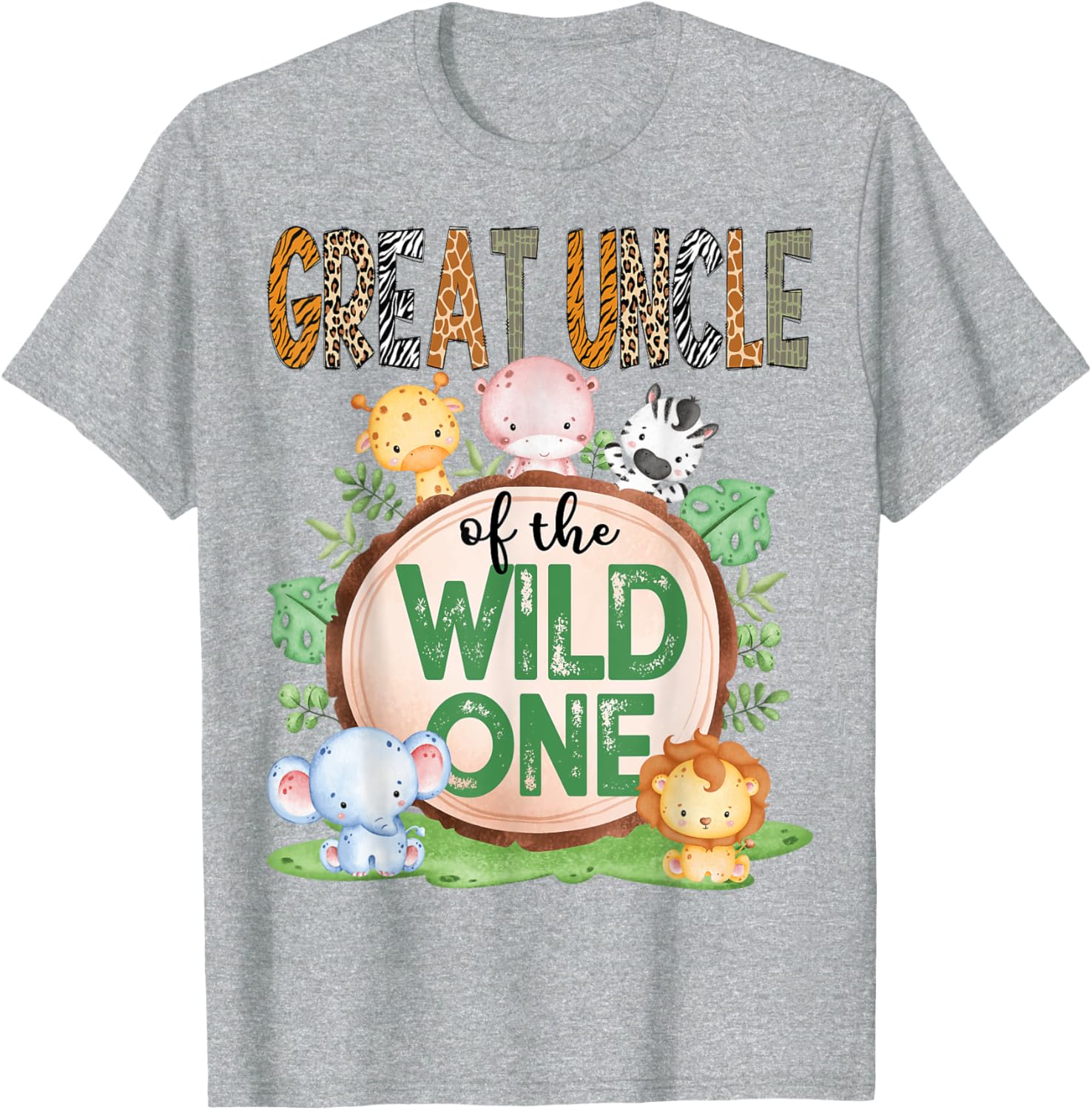 Great Uncle Of The Wild One Safari Jungle T-Shirt for 1st Birthday Fun - 9