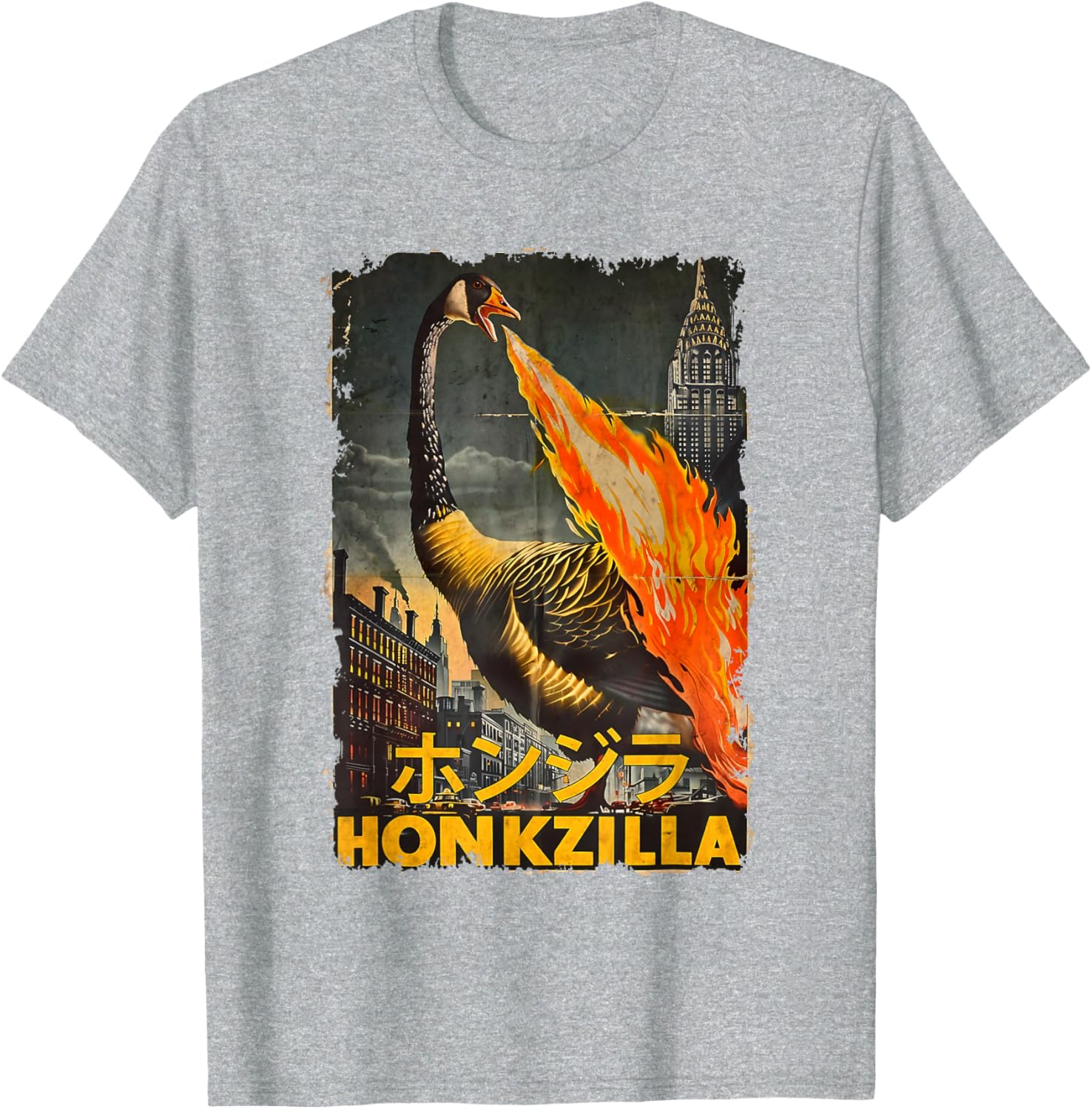 Vintage Honkzilla Silly Goose Catzilla T-Shirt for Fun, Quirky Style - 23