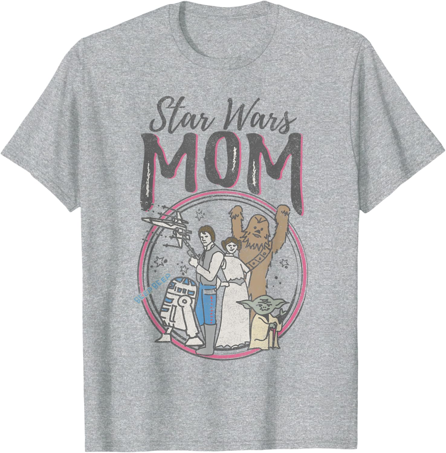 Star Wars Mother's Day Vintage Portrait T-Shirt for Women and Moms - 1