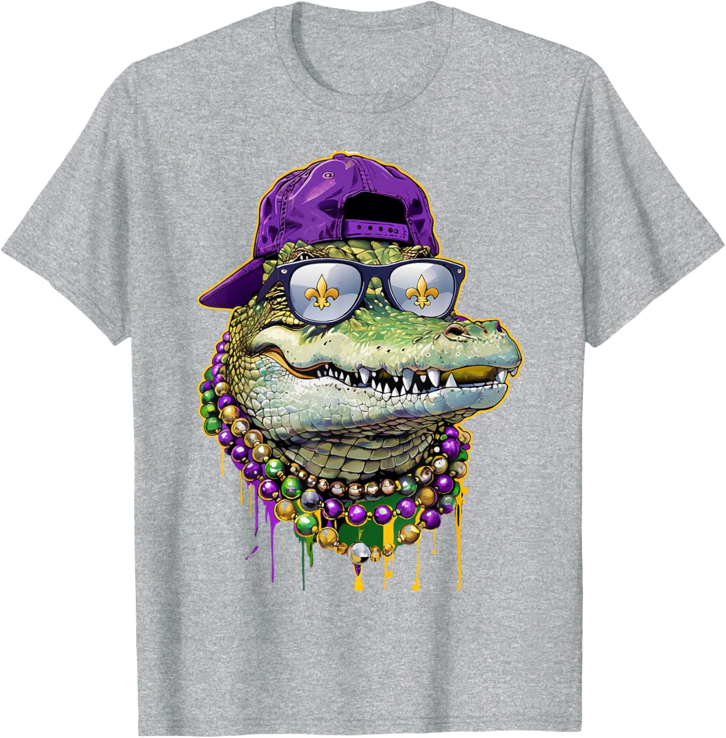 Mardigator Mardi Gras Alligator Costume T-Shirt for Men and Women - 6