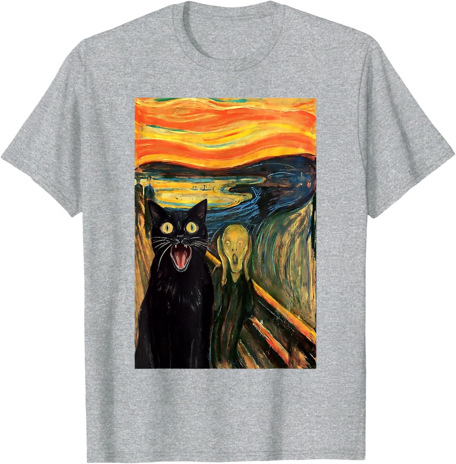 Funny Black Cat Scream Parody T-Shirt for Cat Lovers and Fans - 26