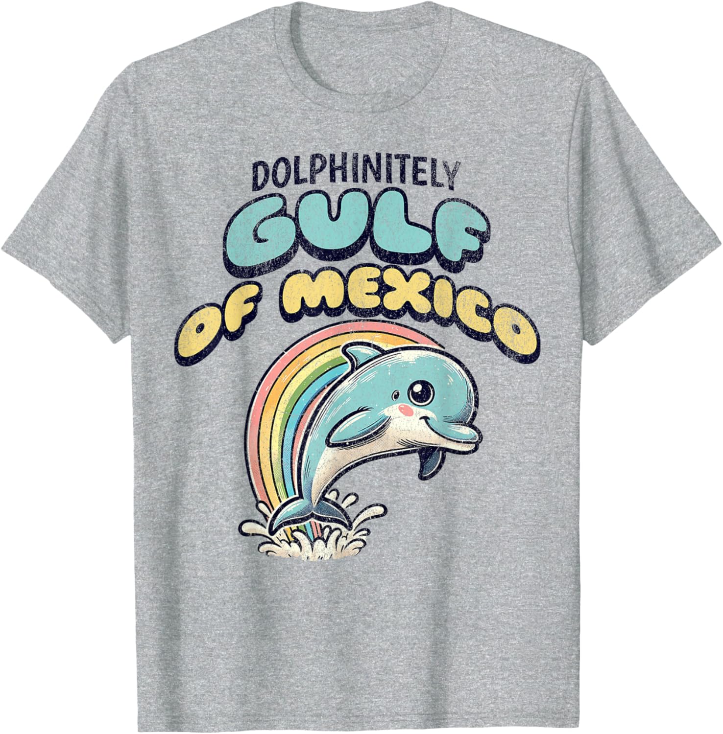 Vintage Retro Dolphin T-Shirt Gulf of Mexico Fun Summer Apparel - 1