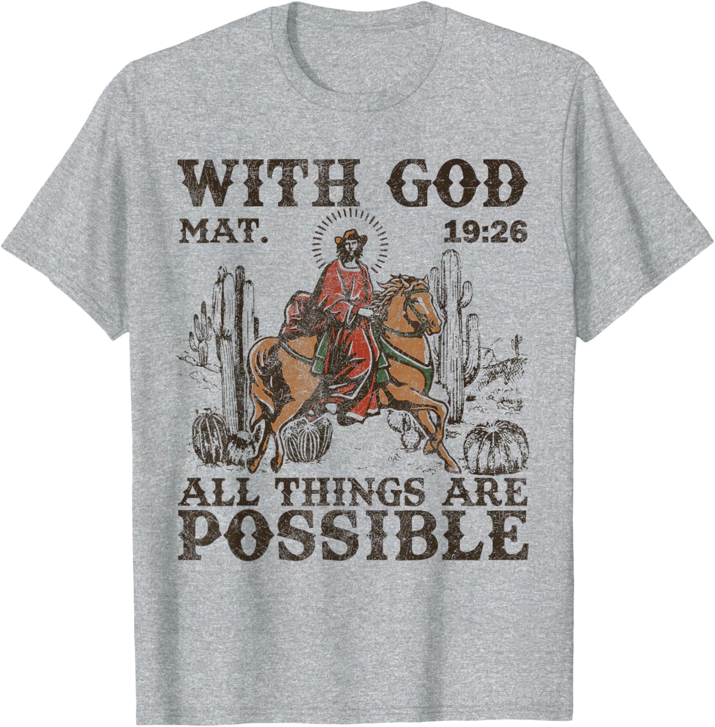 Jesus Cowboy Bible Verse Western T-Shirt for Men - Faith and Style - 8
