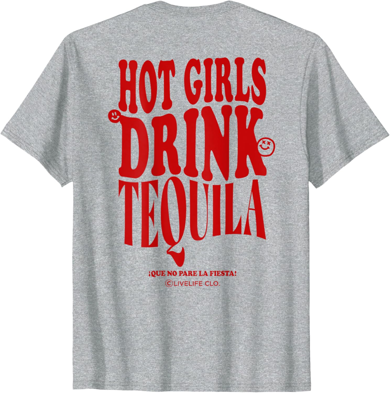 Hot Girls Drink Tequila JGA Party Backprint T-Shirt for Fun Celebrations - 4
